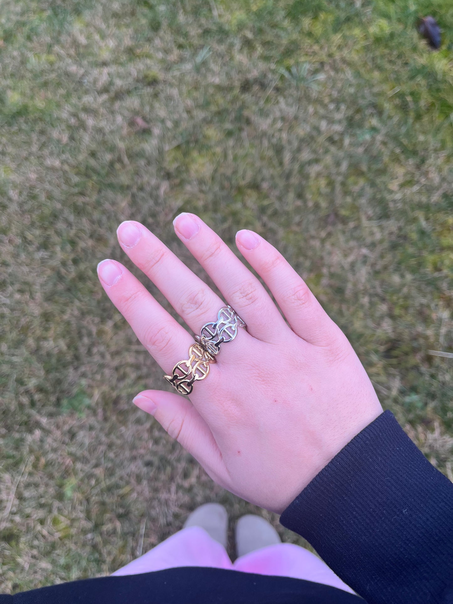 Bague dooble Elsa acier inoxydable argenté ou doré
