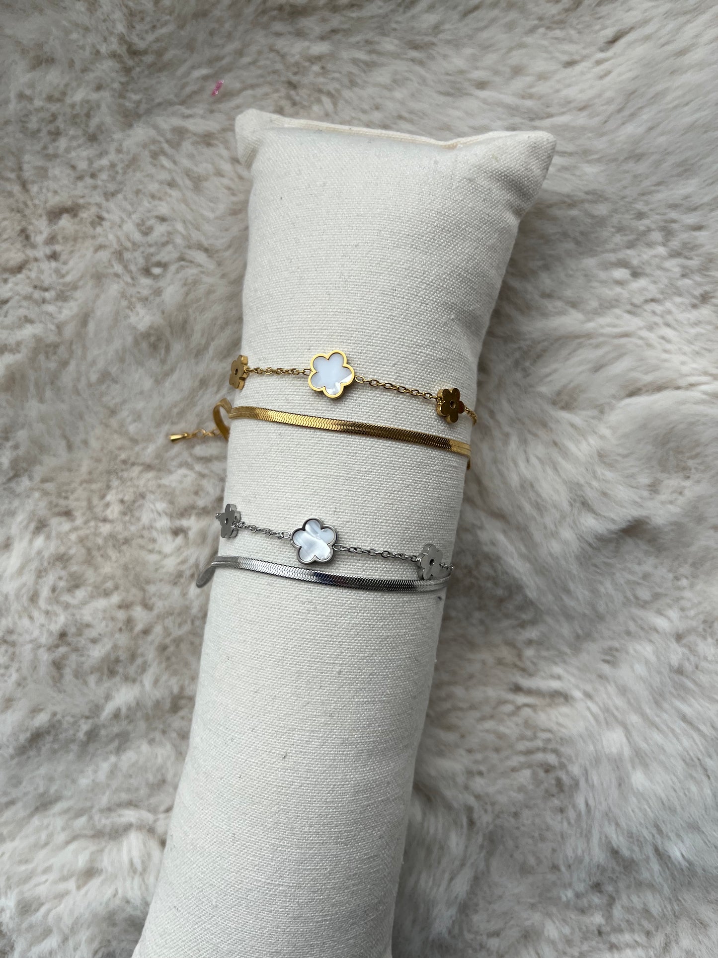 Bracelet de cheville ALYSSON acier inoxydable argenté ou doré