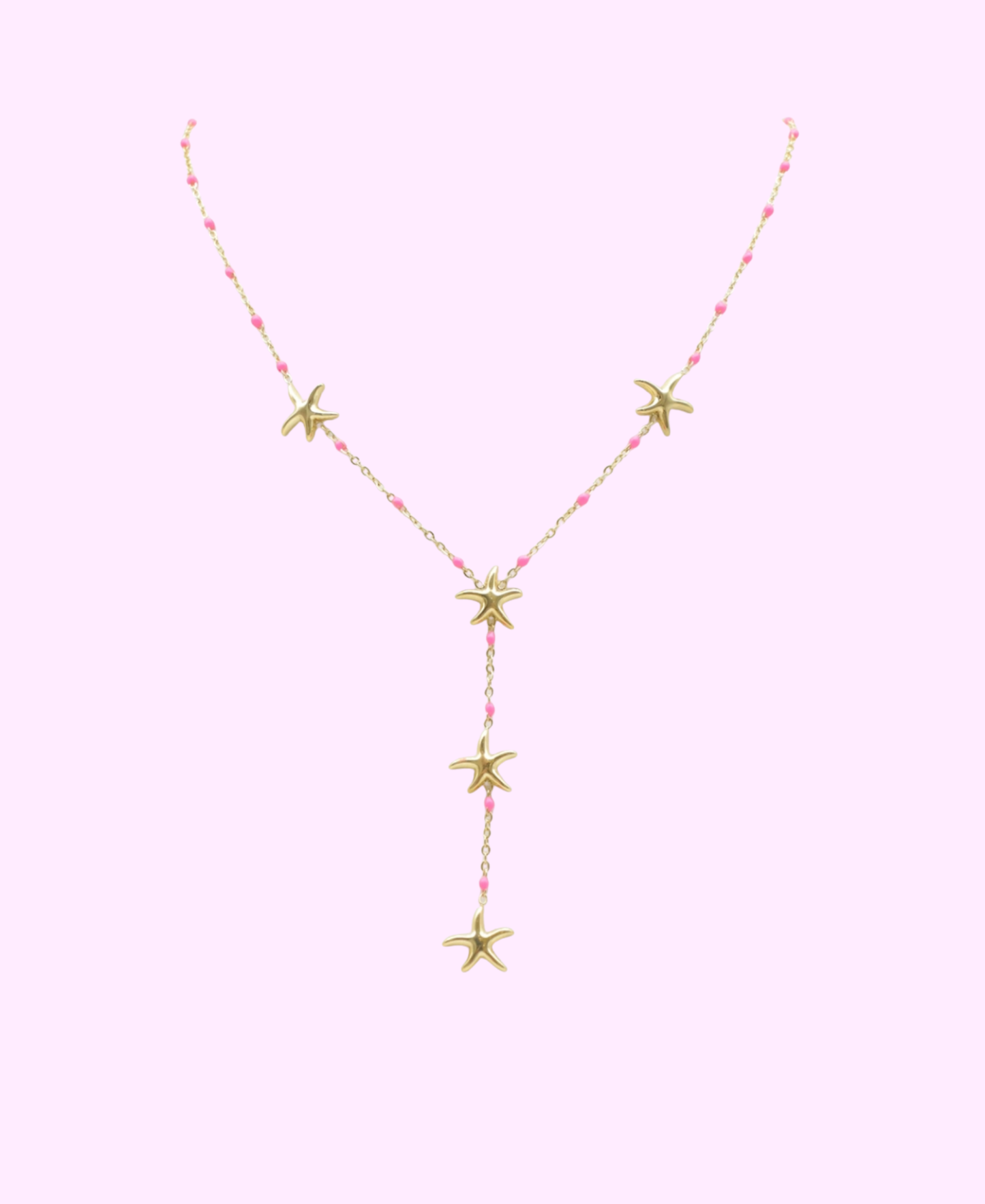 Collier Calista rose doré en acier inoxydable