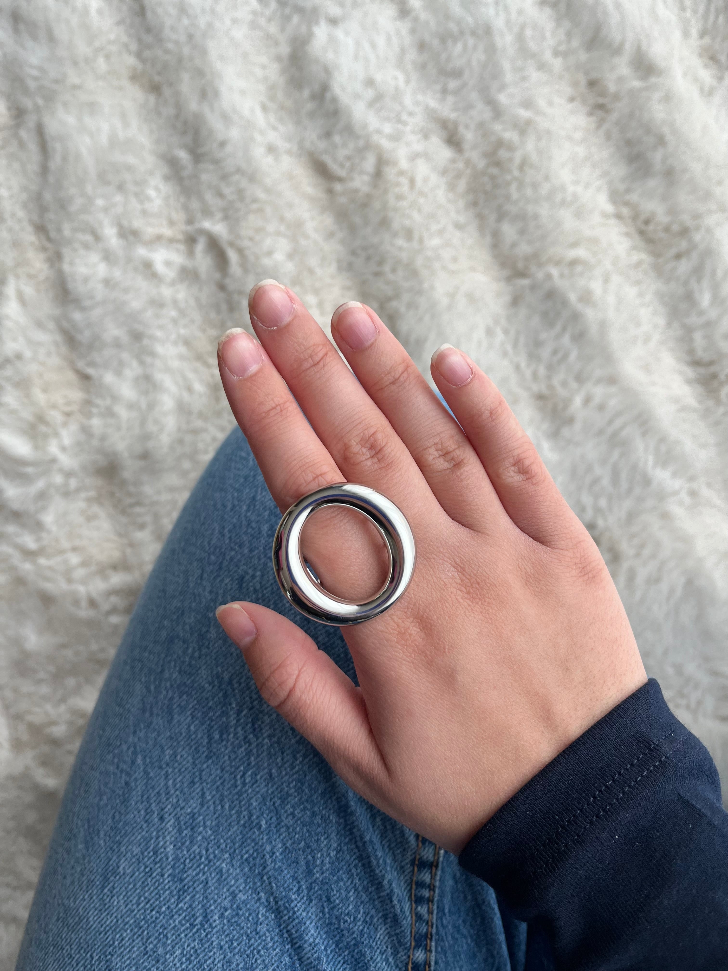 Bague OVA acier inoxydable argenté ou doré