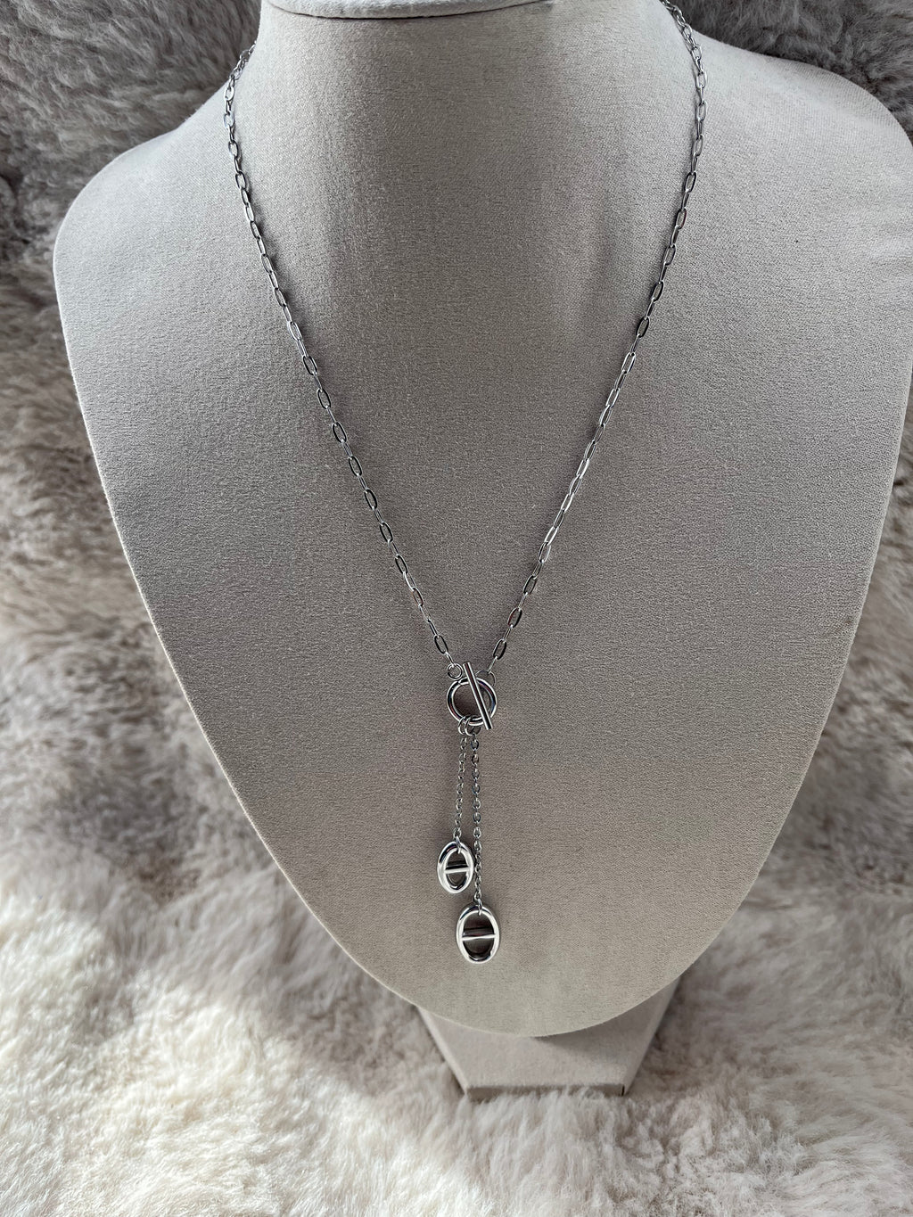 Collier Y Toogly acier inoxydable argenté/ doré