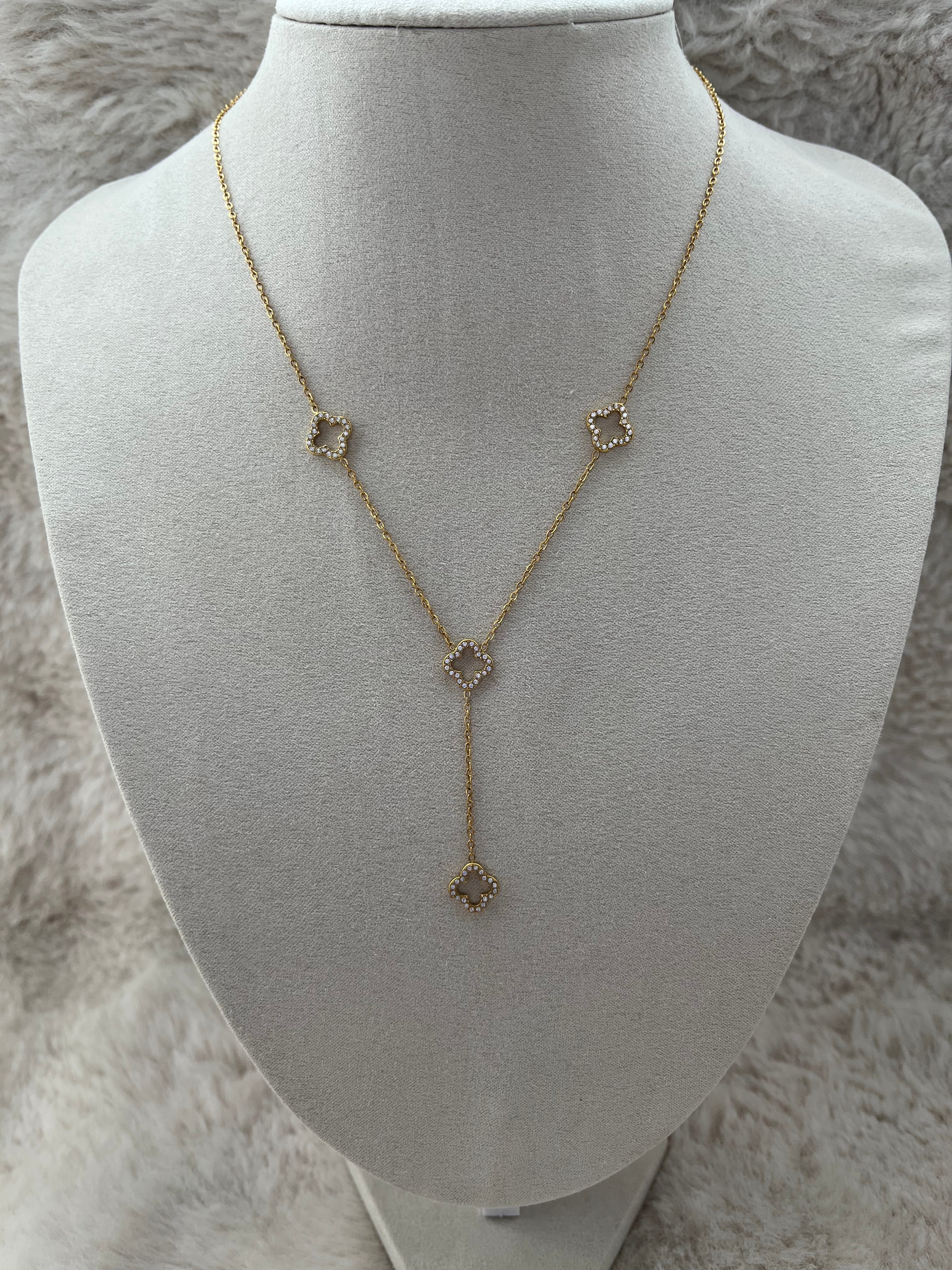 Collier Y CHANCE acier inoxydable argenté ou doré