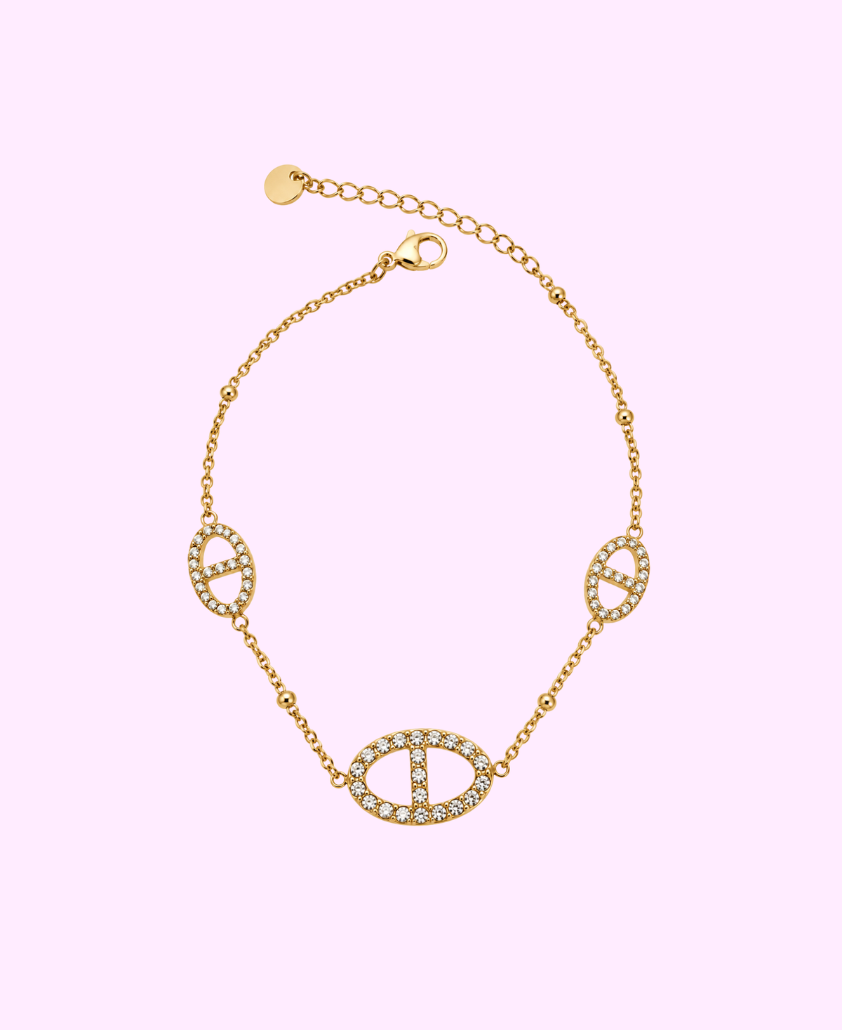 Bracelet Maxi ARIA strass acier inoxydable argenté/ doré