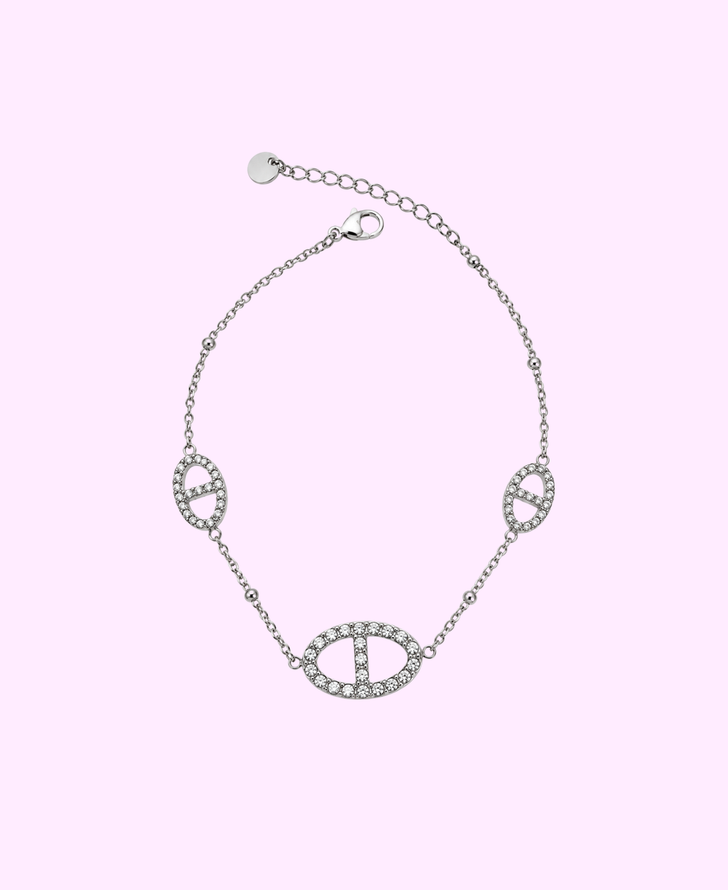 Bracelet Maxi ARIA strass acier inoxydable argenté/ doré