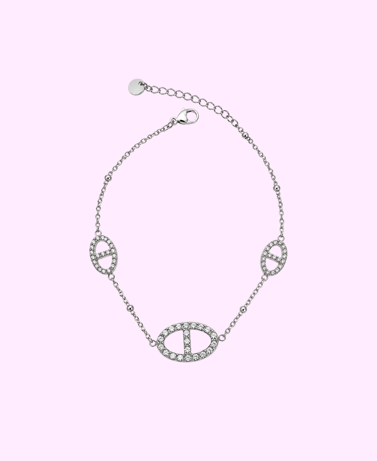 Bracelet Maxi ARIA strass acier inoxydable argenté/ doré
