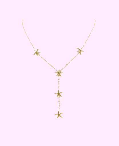 Collier Calista blanc doré en acier inoxydable