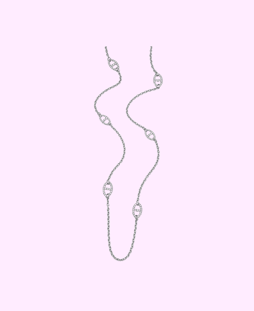 Sautoir Baby Delia strass acier inoxydable argenté/ doré