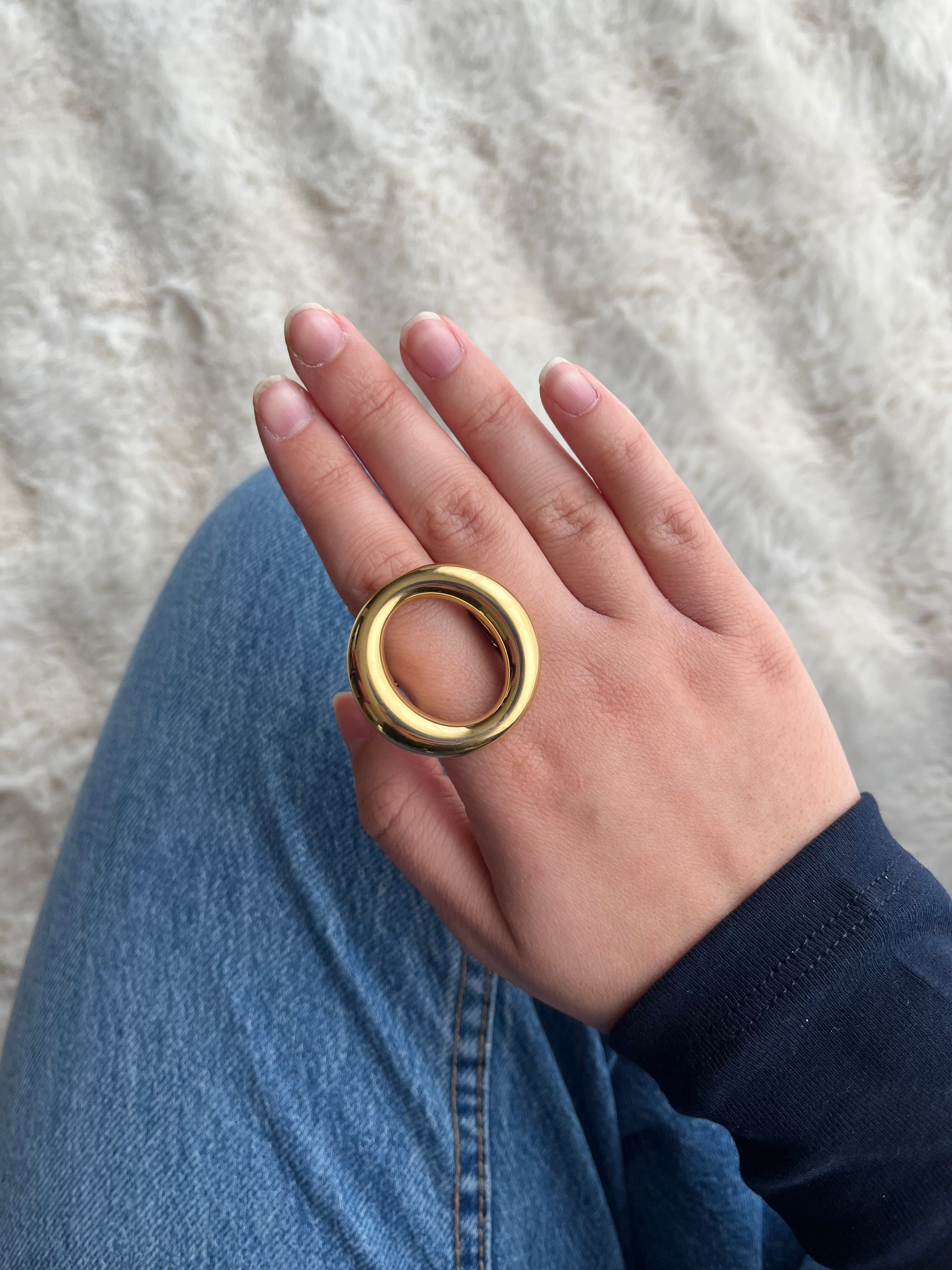 Bague OVA acier inoxydable argenté ou doré