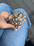 Jonc Elsa sans strass liberty/ léopard
