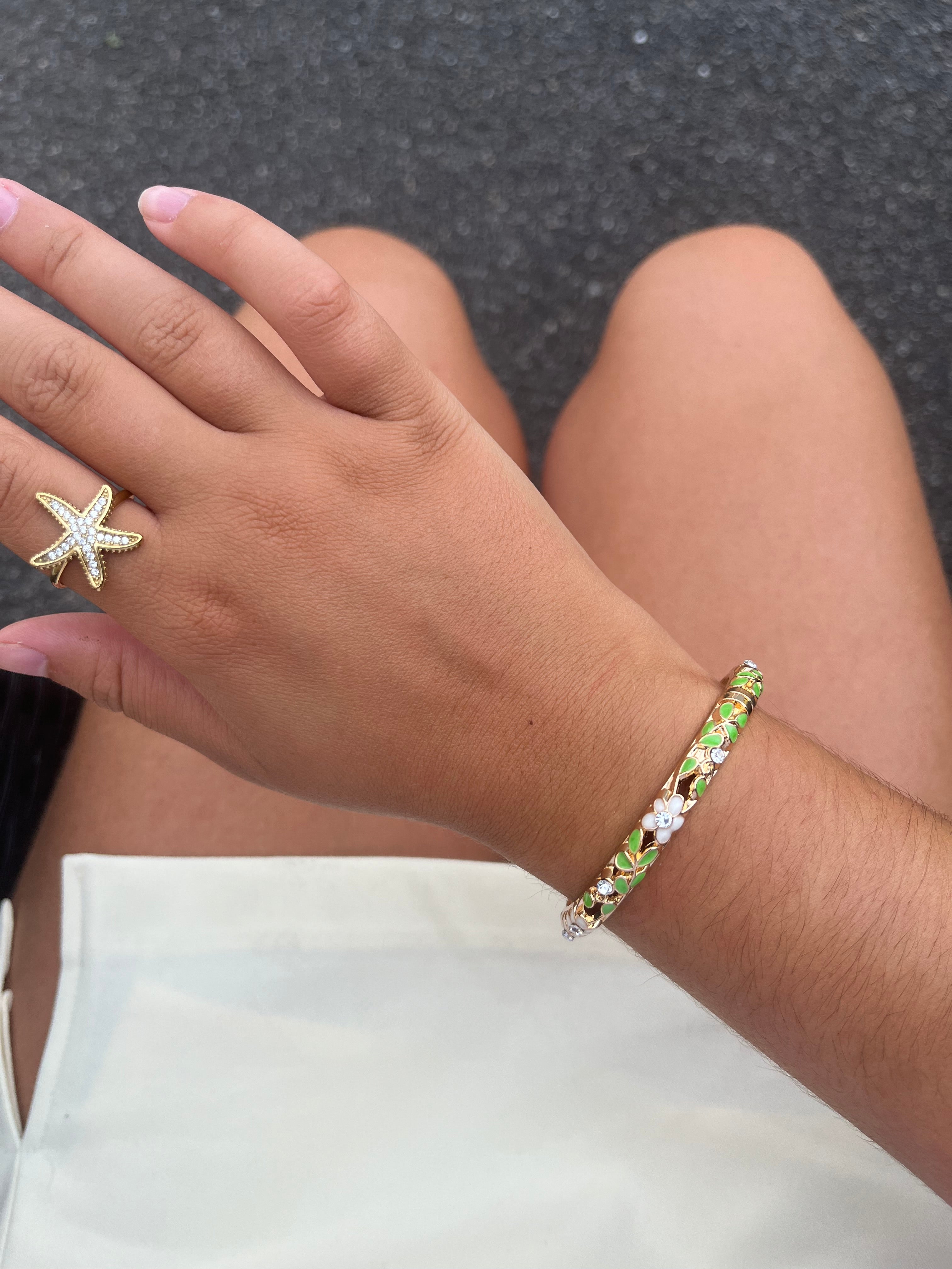 Jonc Louise vert anis et blanc