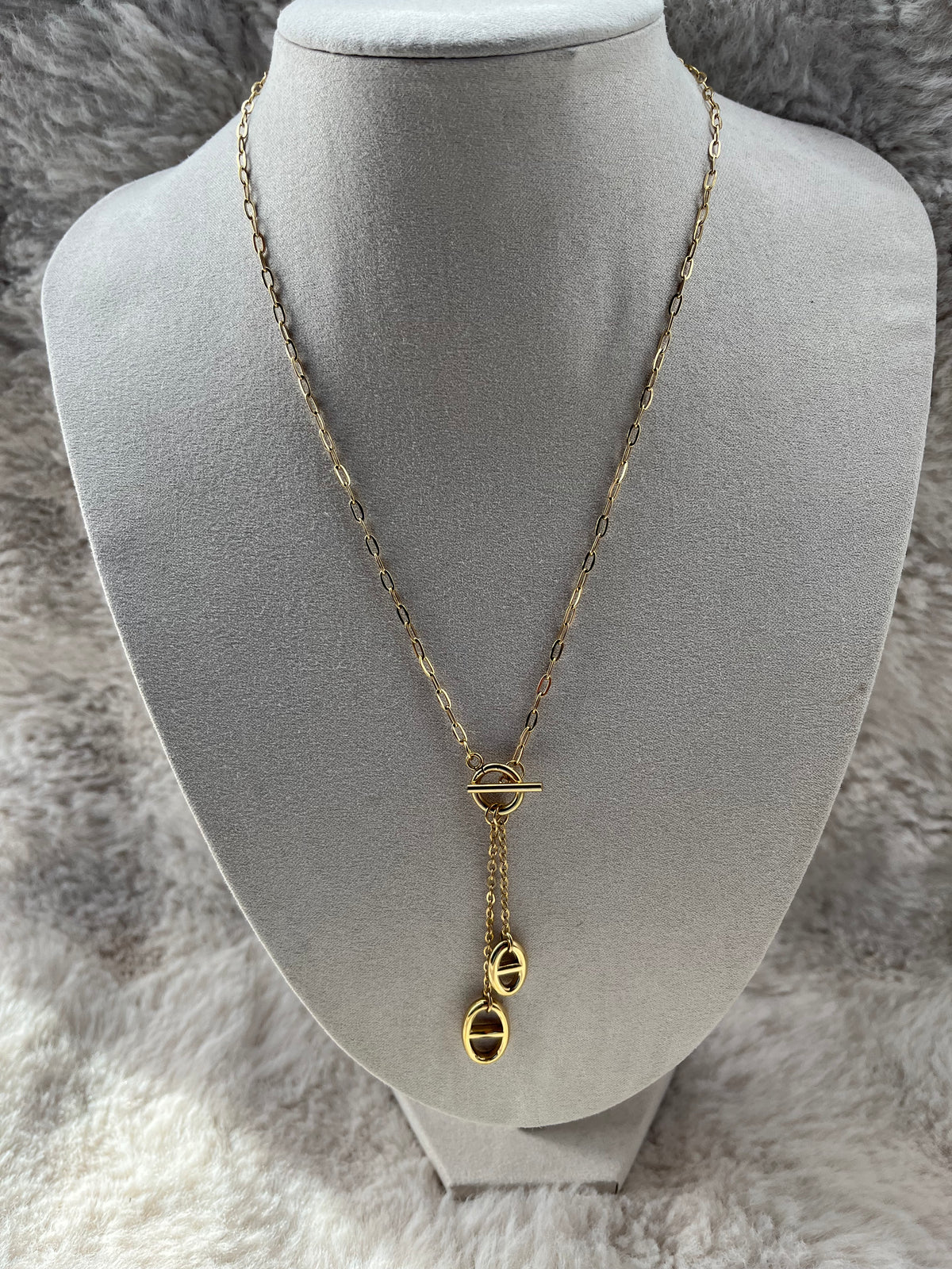 Collier Y Toogly acier inoxydable argenté/ doré