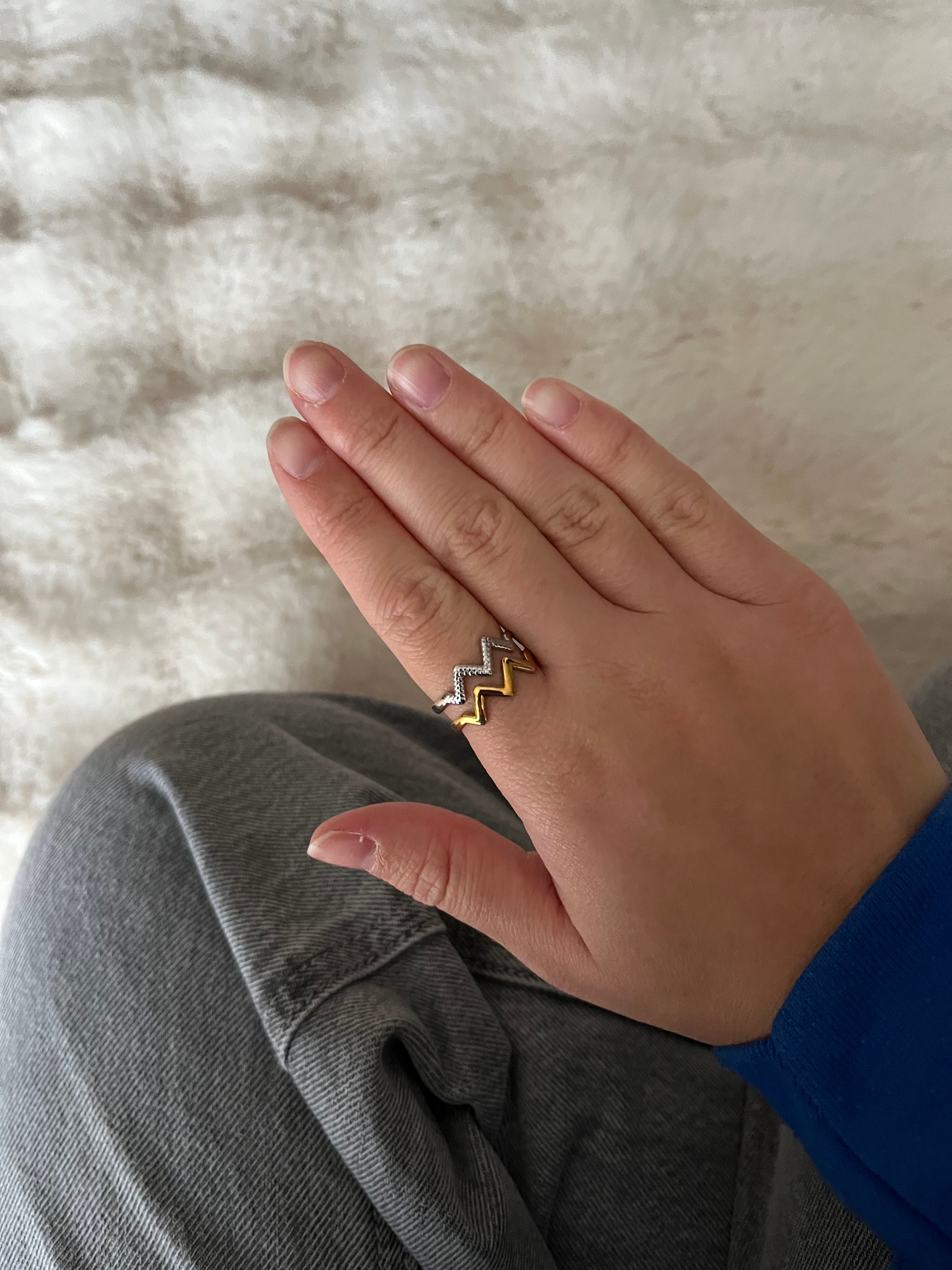 Bague Léane acier inoxydable argenté ou doré ou bicolore