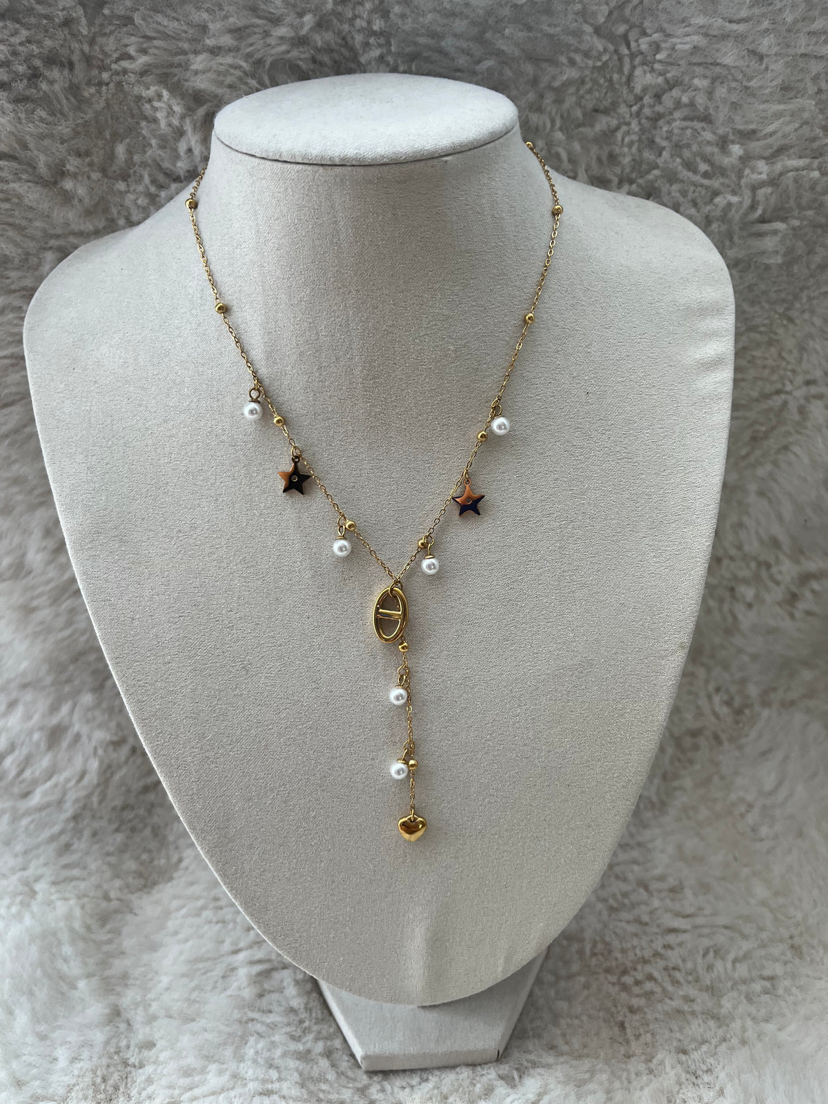 Collier Y ALICIA acier inoxydable doré