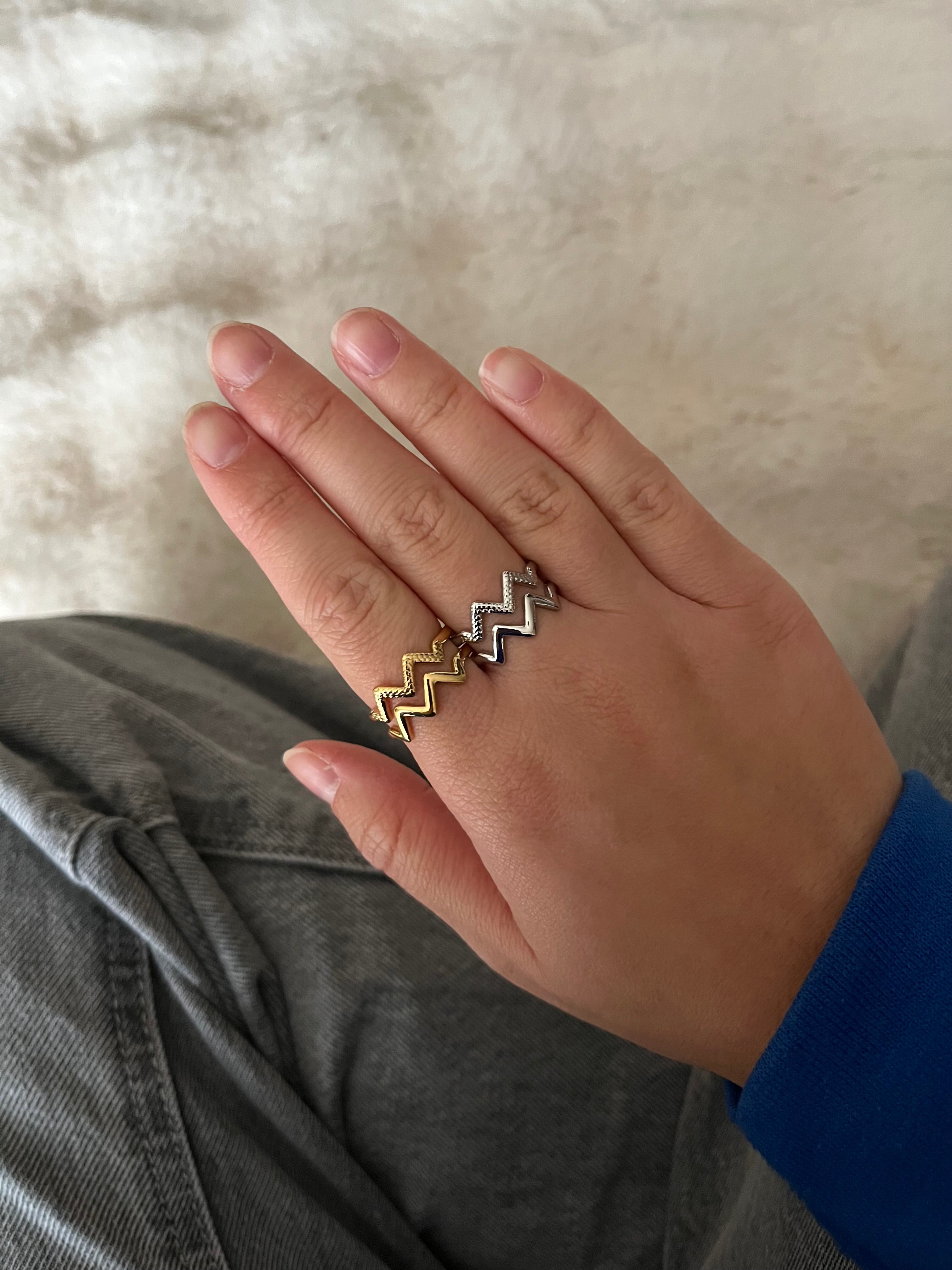 Bague Léane acier inoxydable argenté ou doré ou bicolore