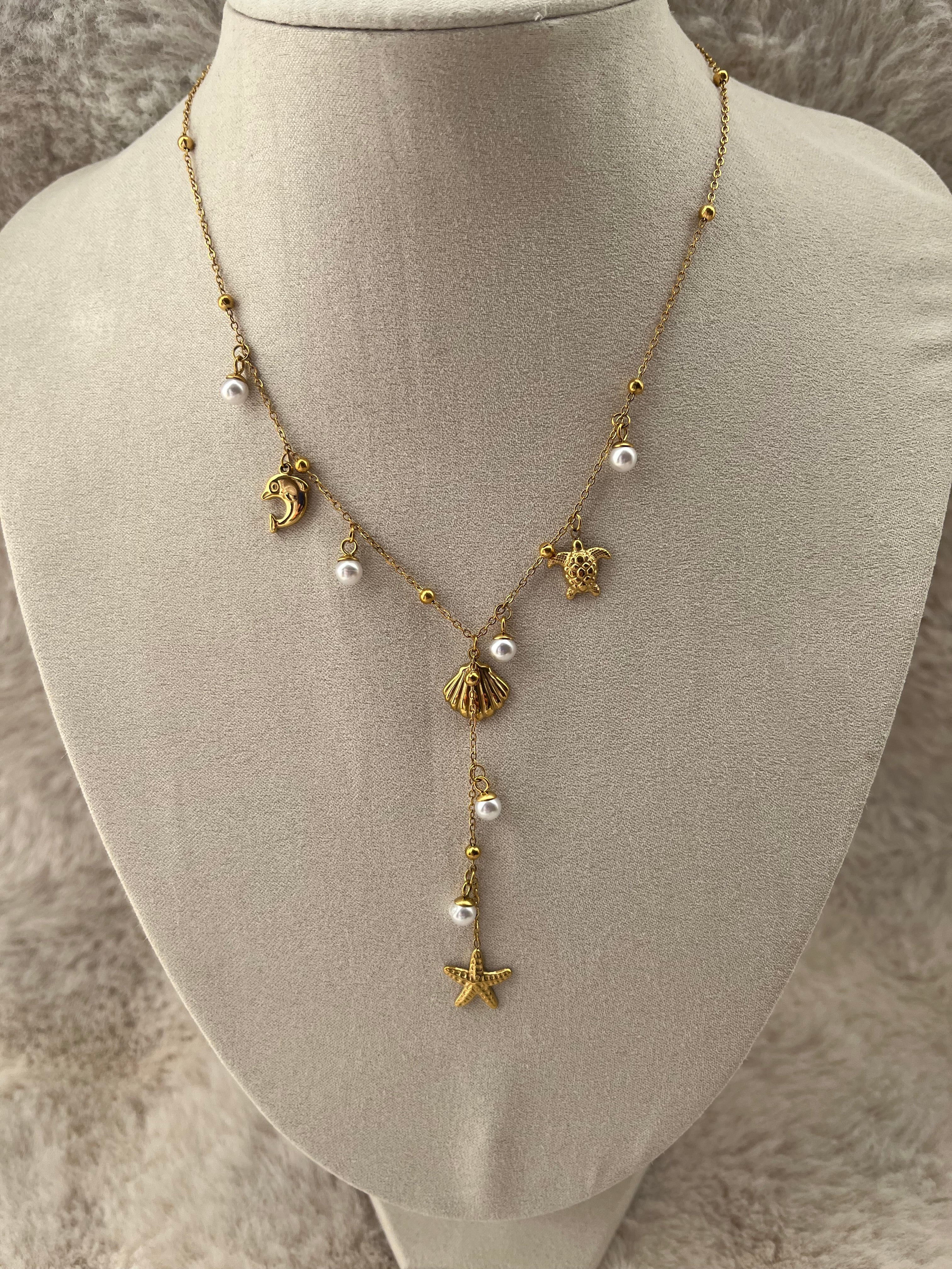 Collier VAHINA doré acier inoxydable