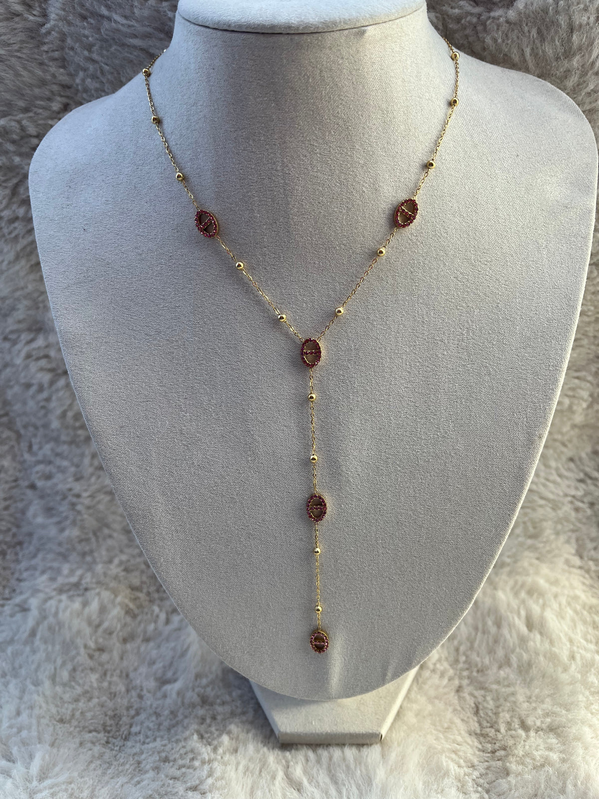 Collier Y maille marine coloré doré en acier inoxydable ( différents coloris )