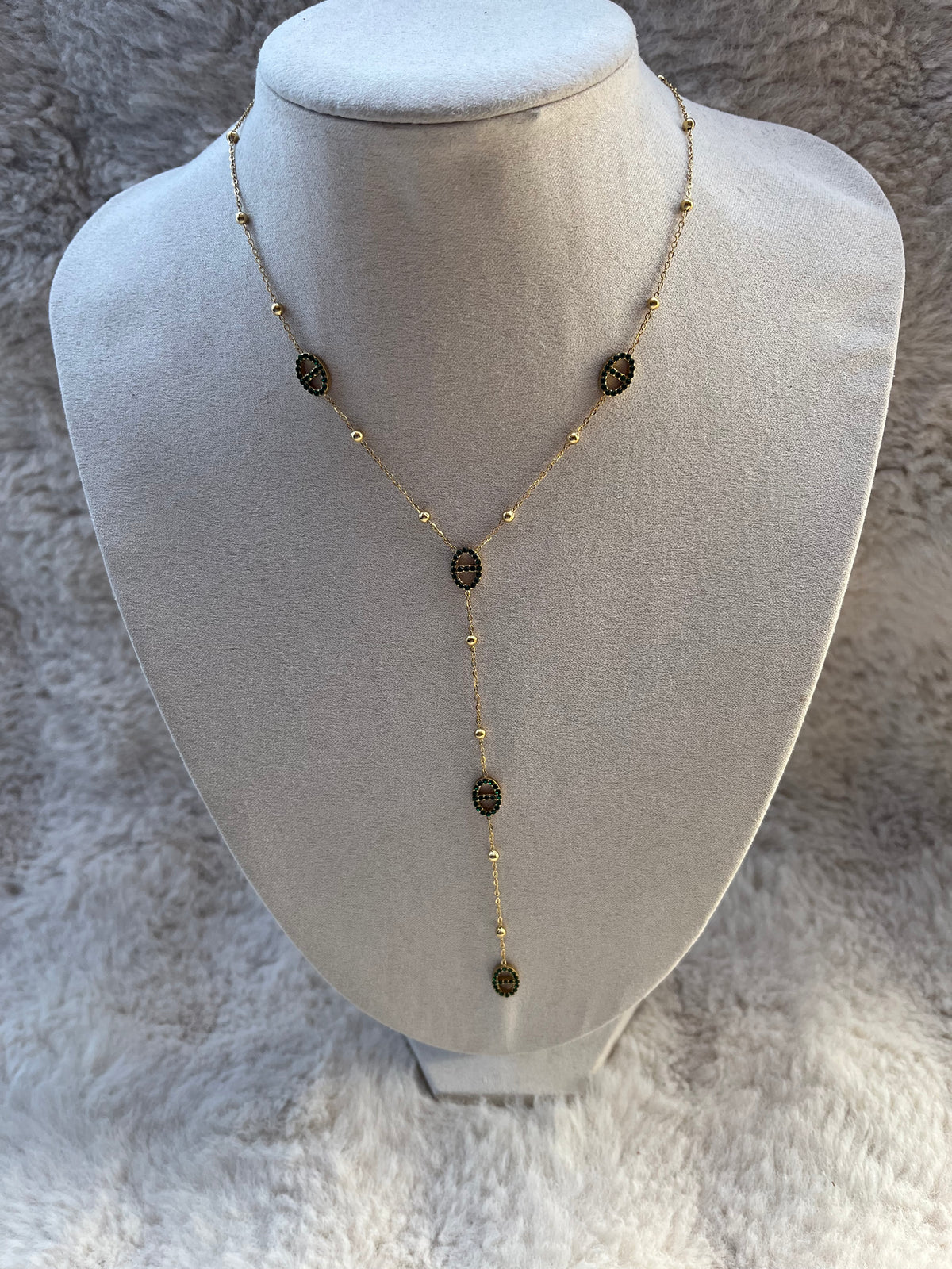 Collier Y maille marine coloré doré en acier inoxydable ( différents coloris )