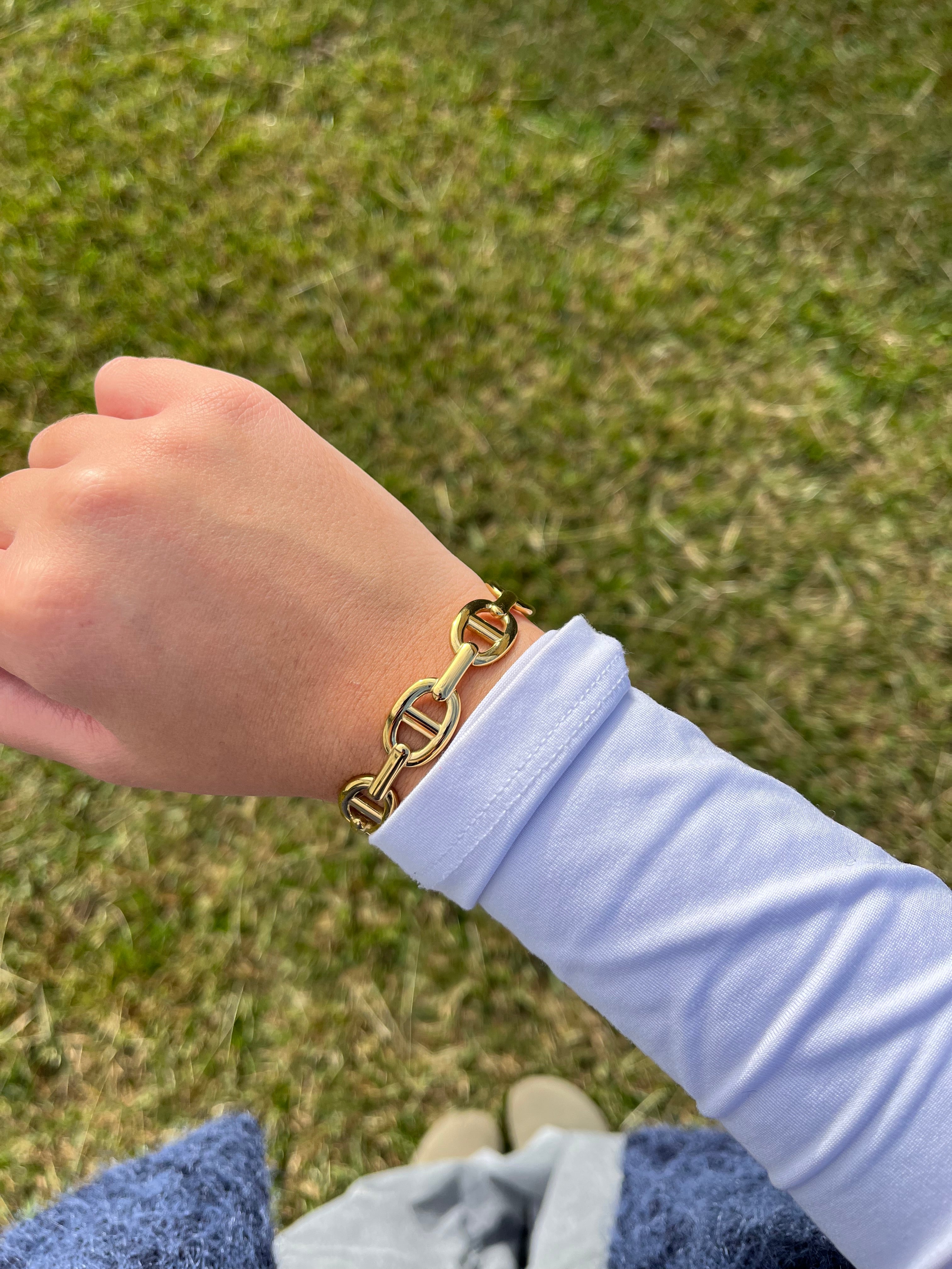 Jonc ELSA sans strass acier inoxydable dore/ argenté