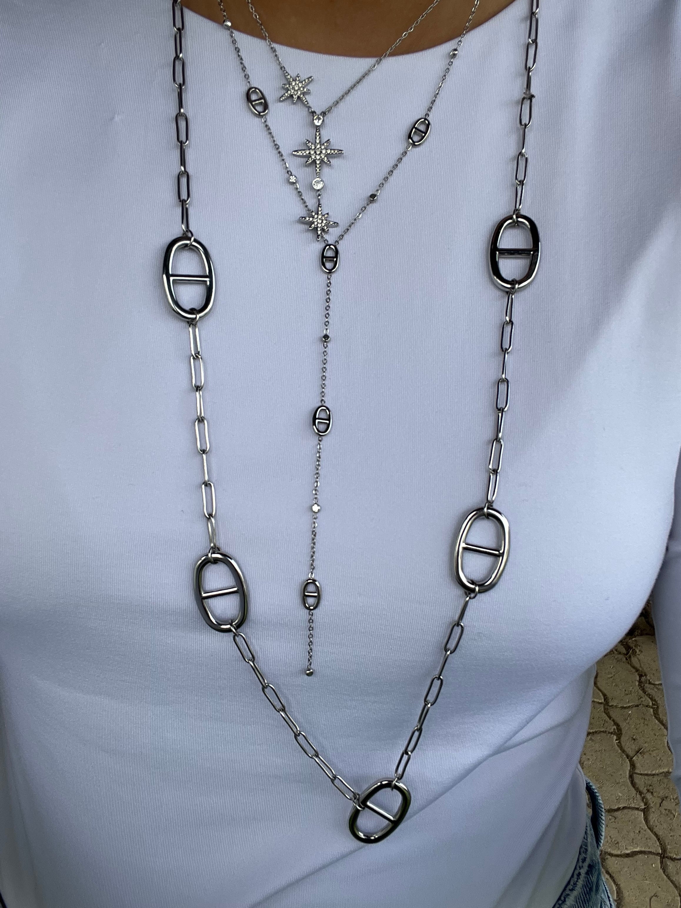 Collier Nena acier inoxydable argenté ou doré