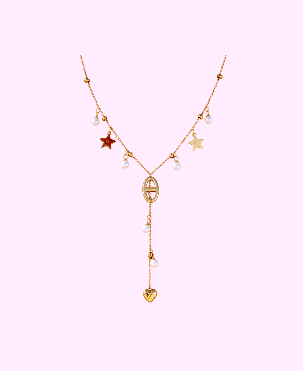 Collier Y ALICIA acier inoxydable doré