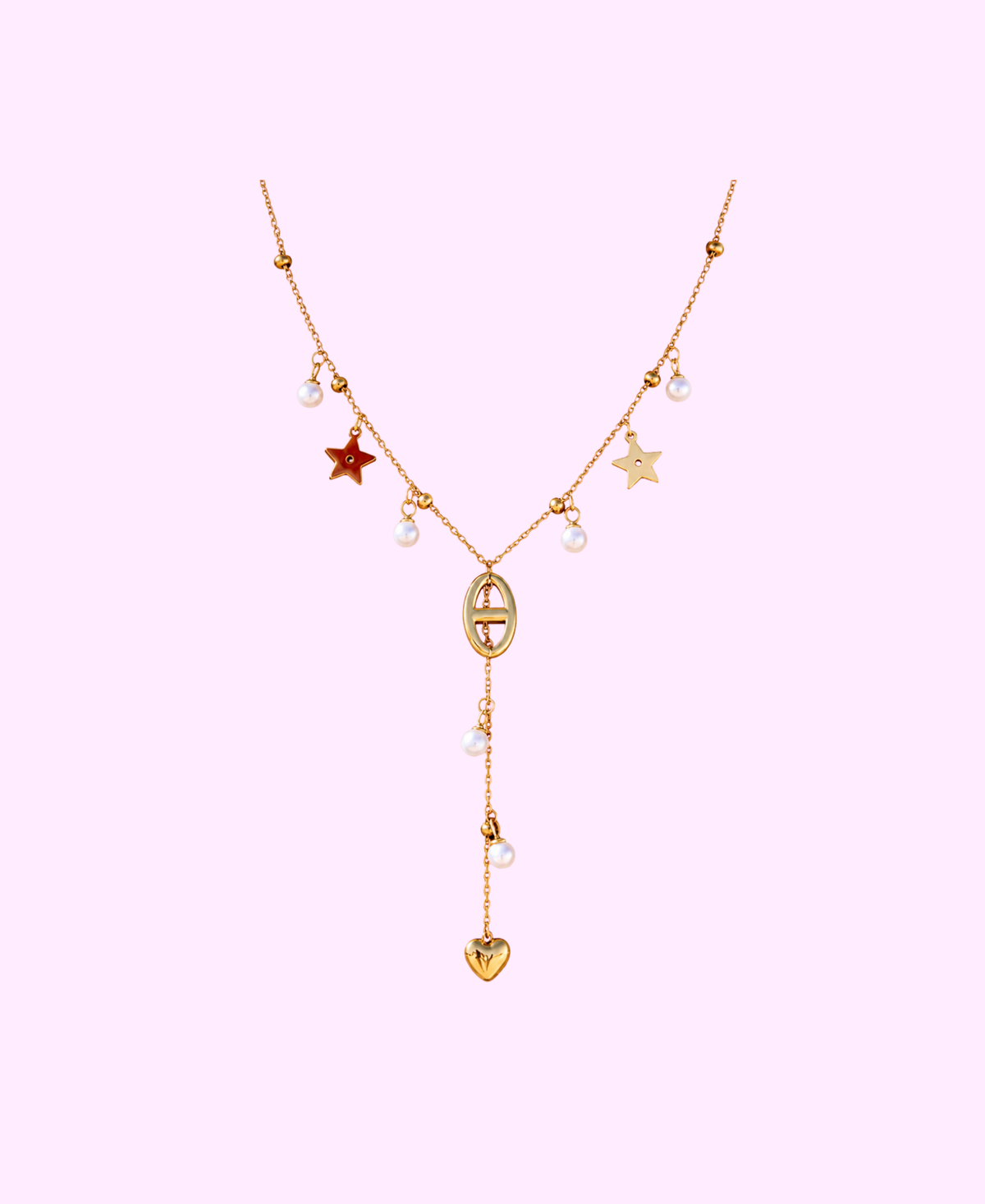 Collier Y ALICIA acier inoxydable doré
