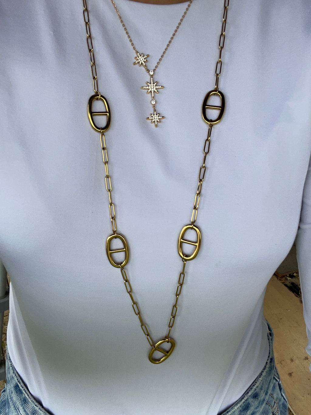 Collier Nena acier inoxydable argenté ou doré