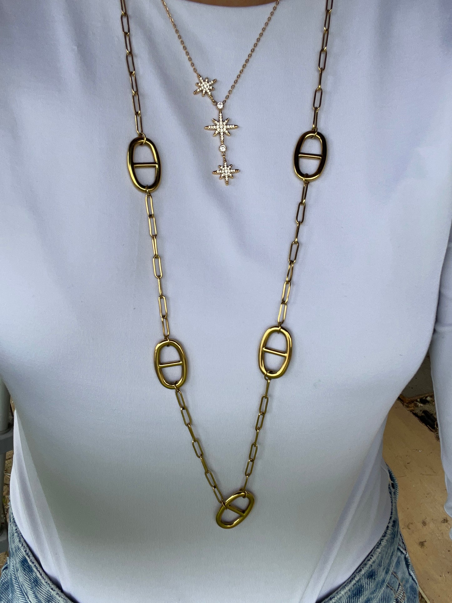 Collier Nena acier inoxydable argenté ou doré