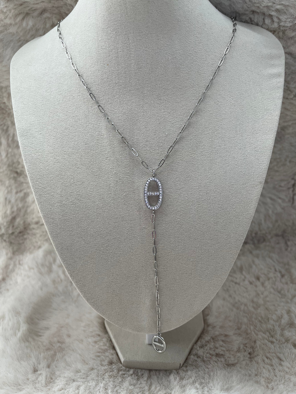 Sautoir LYA STRASS acier inoxydable argenté ou doré