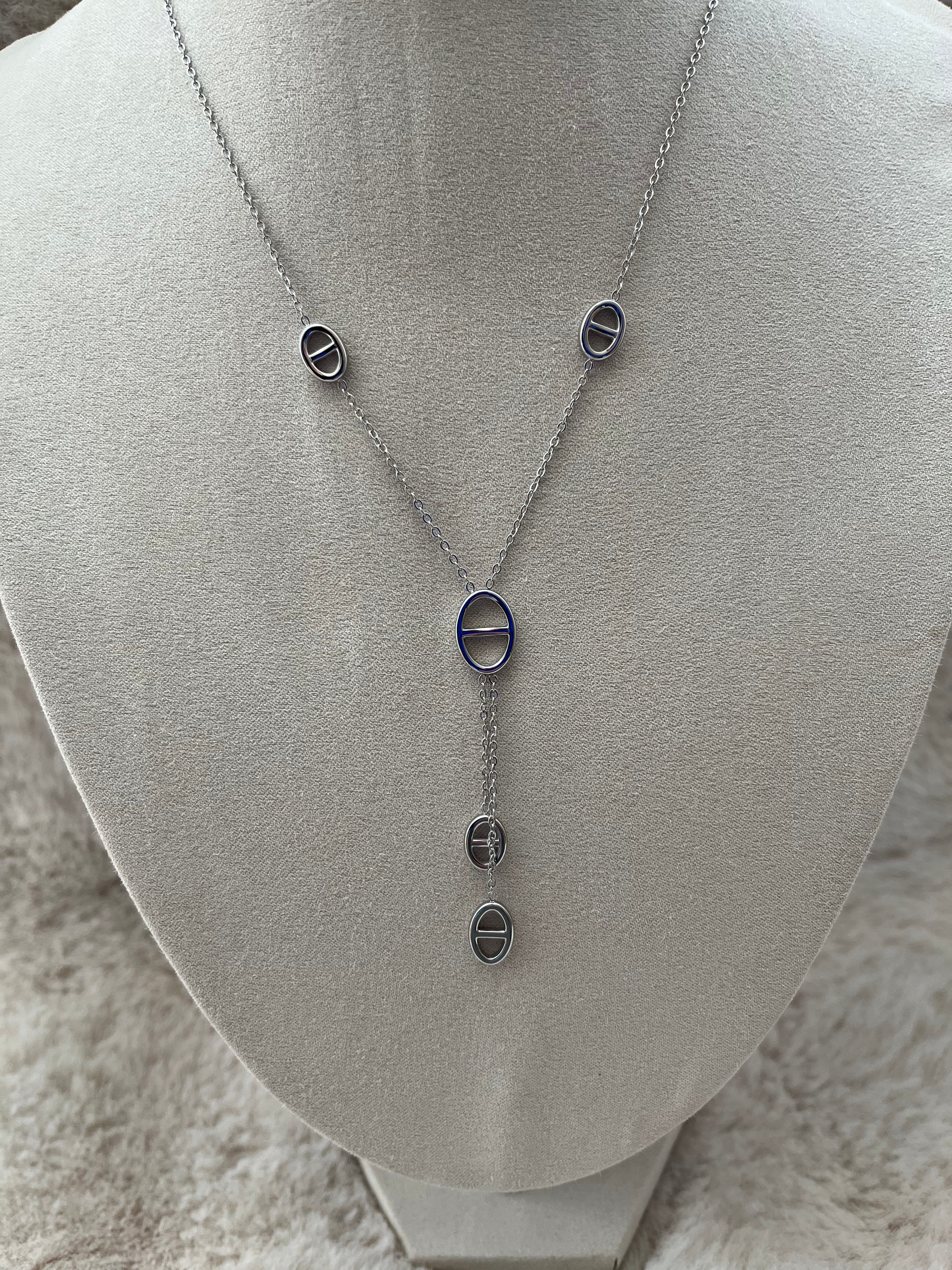 Collier Y Tiliana acier inoxydable argenté ou doré
