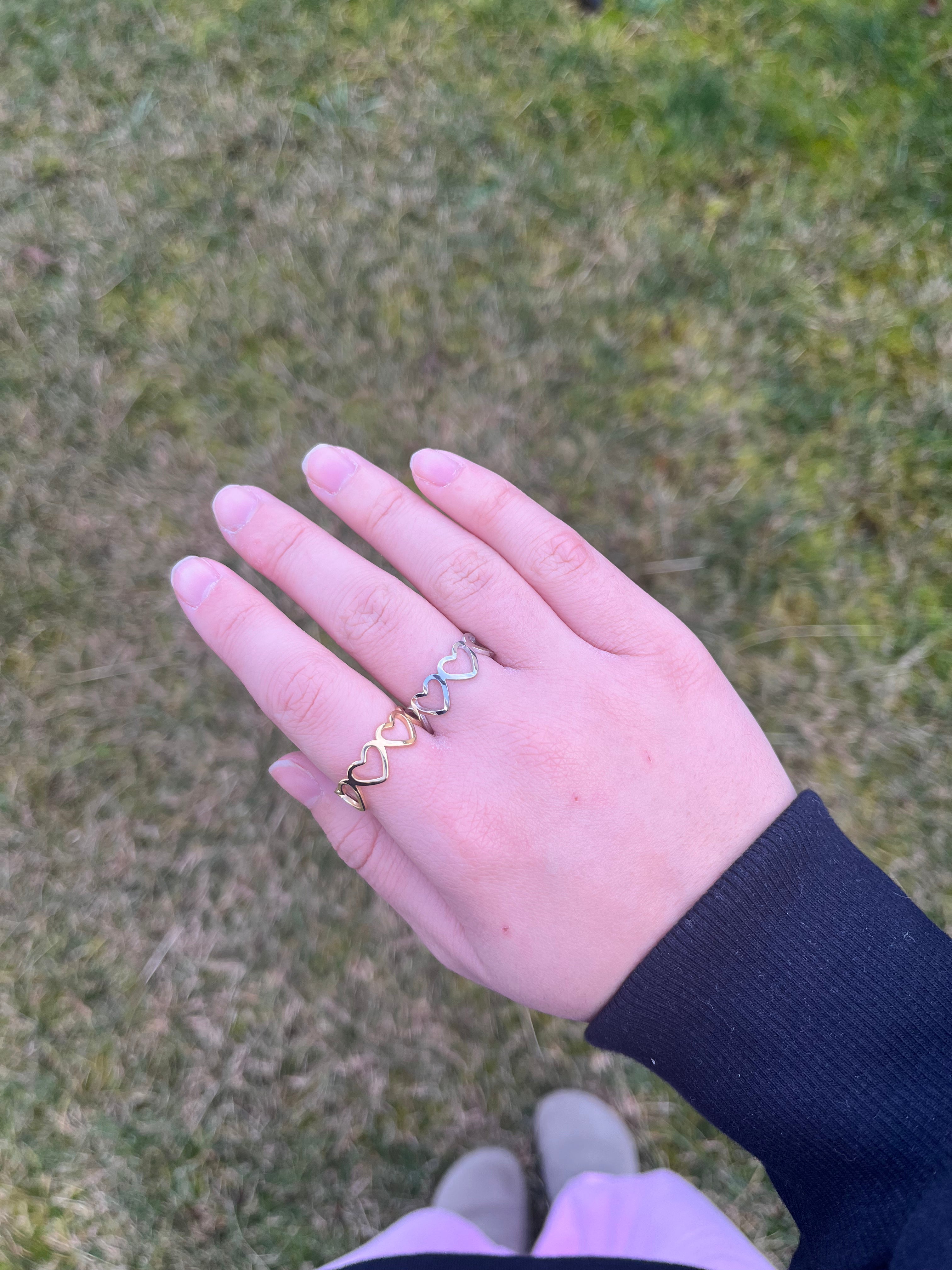 Bague corazón acier inoxydable argenté ou doré