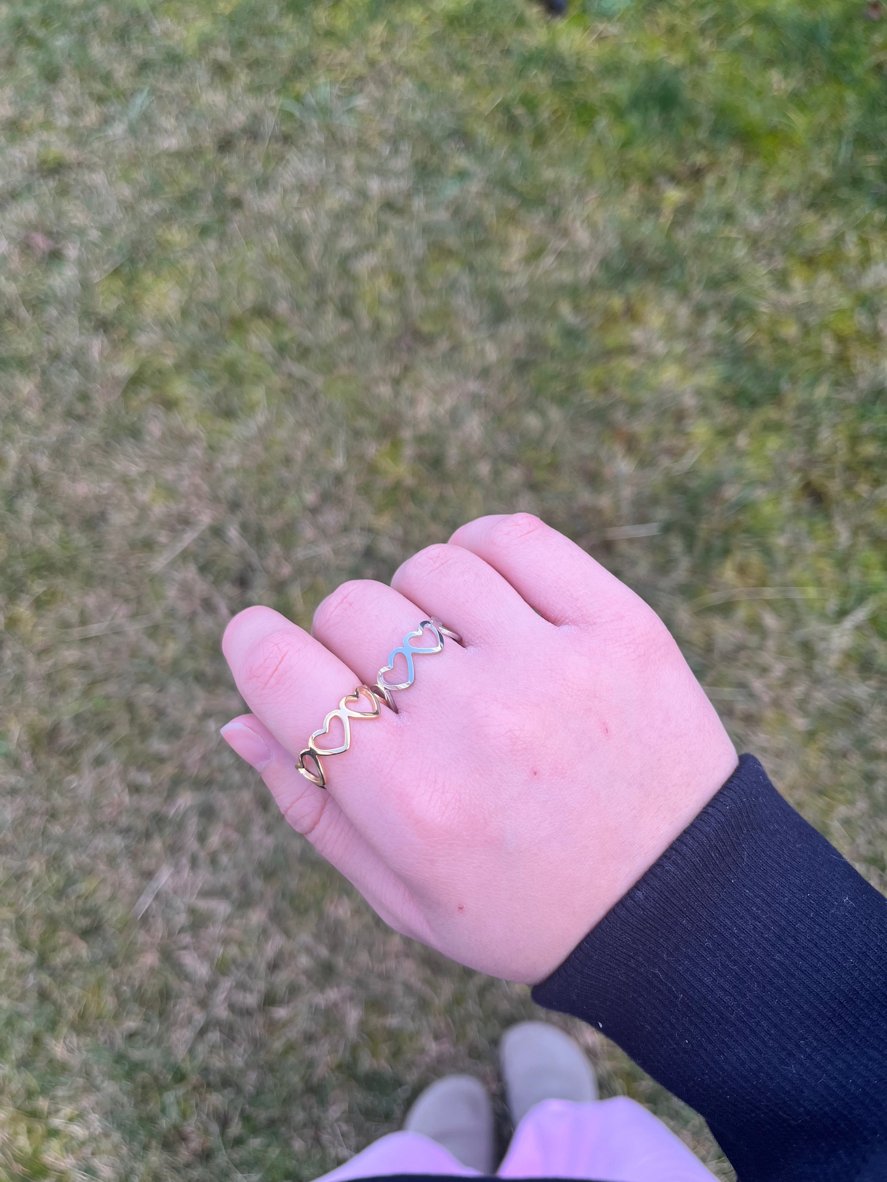 Bague corazón acier inoxydable argenté ou doré