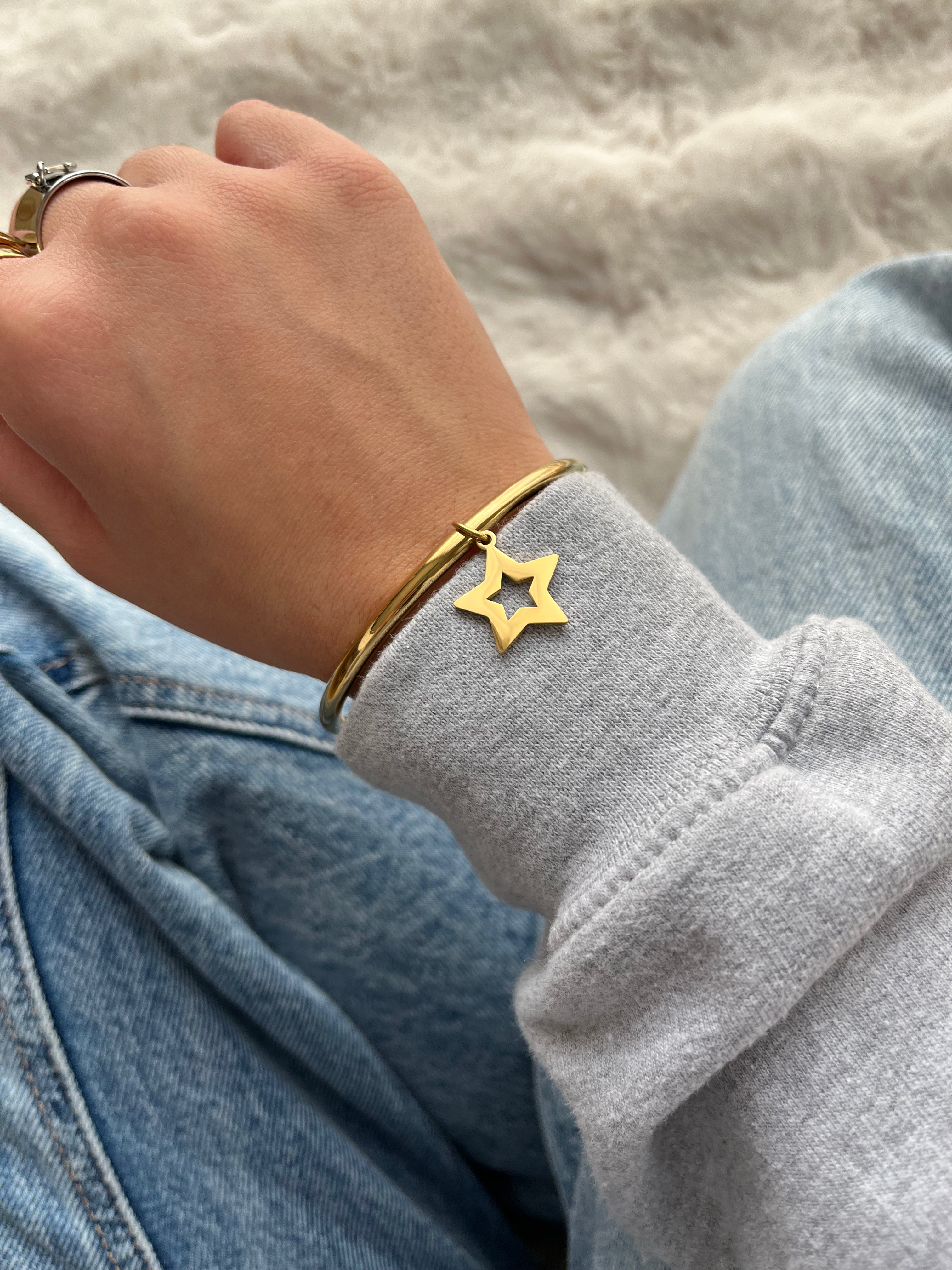 Jonc Starly en acier inoxydable argenté ou doré