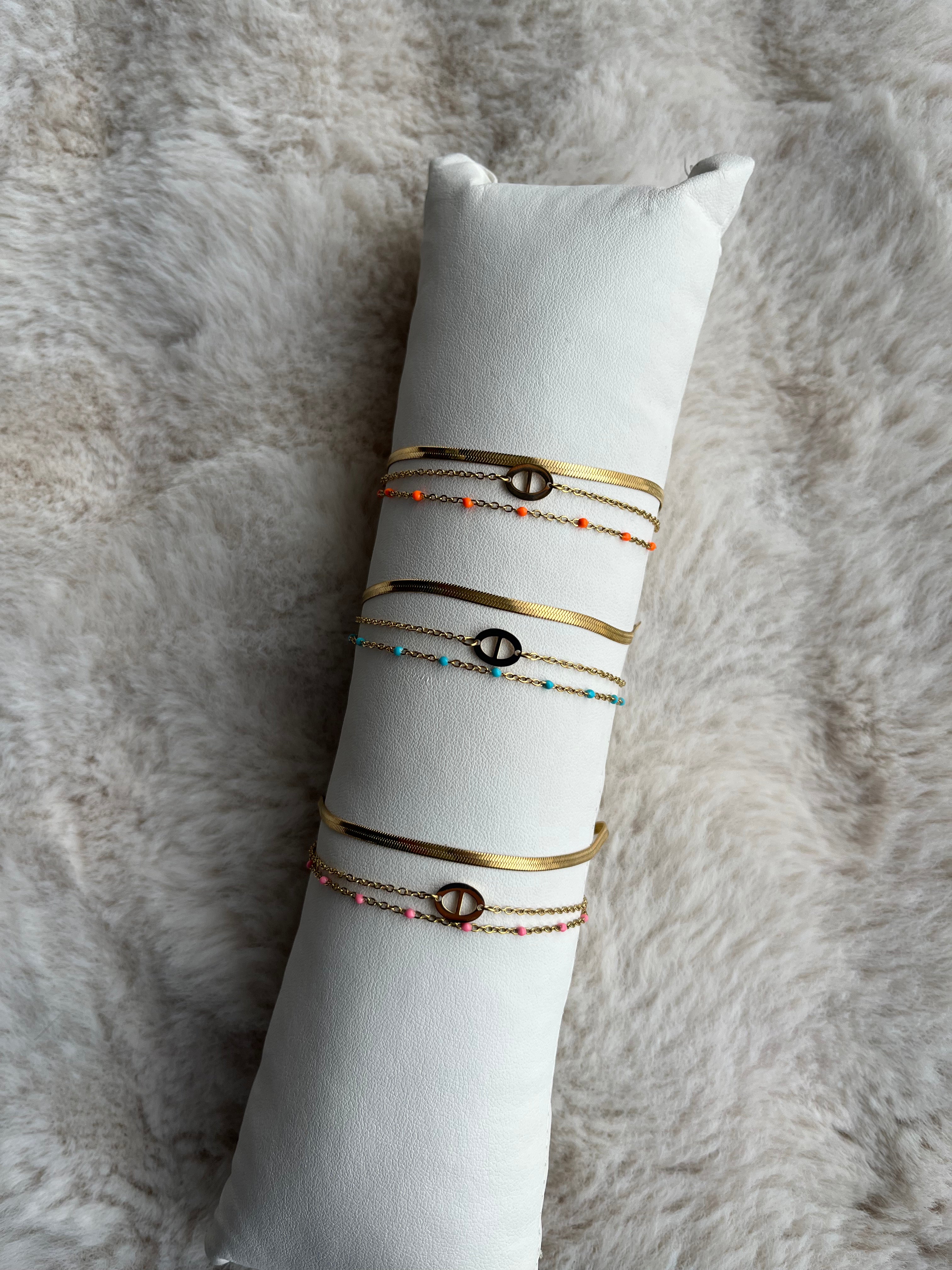 Bracelet 3 rang NIA acier inoxydable