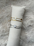 Bracelet de cheville ALYSSON acier inoxydable argenté ou doré