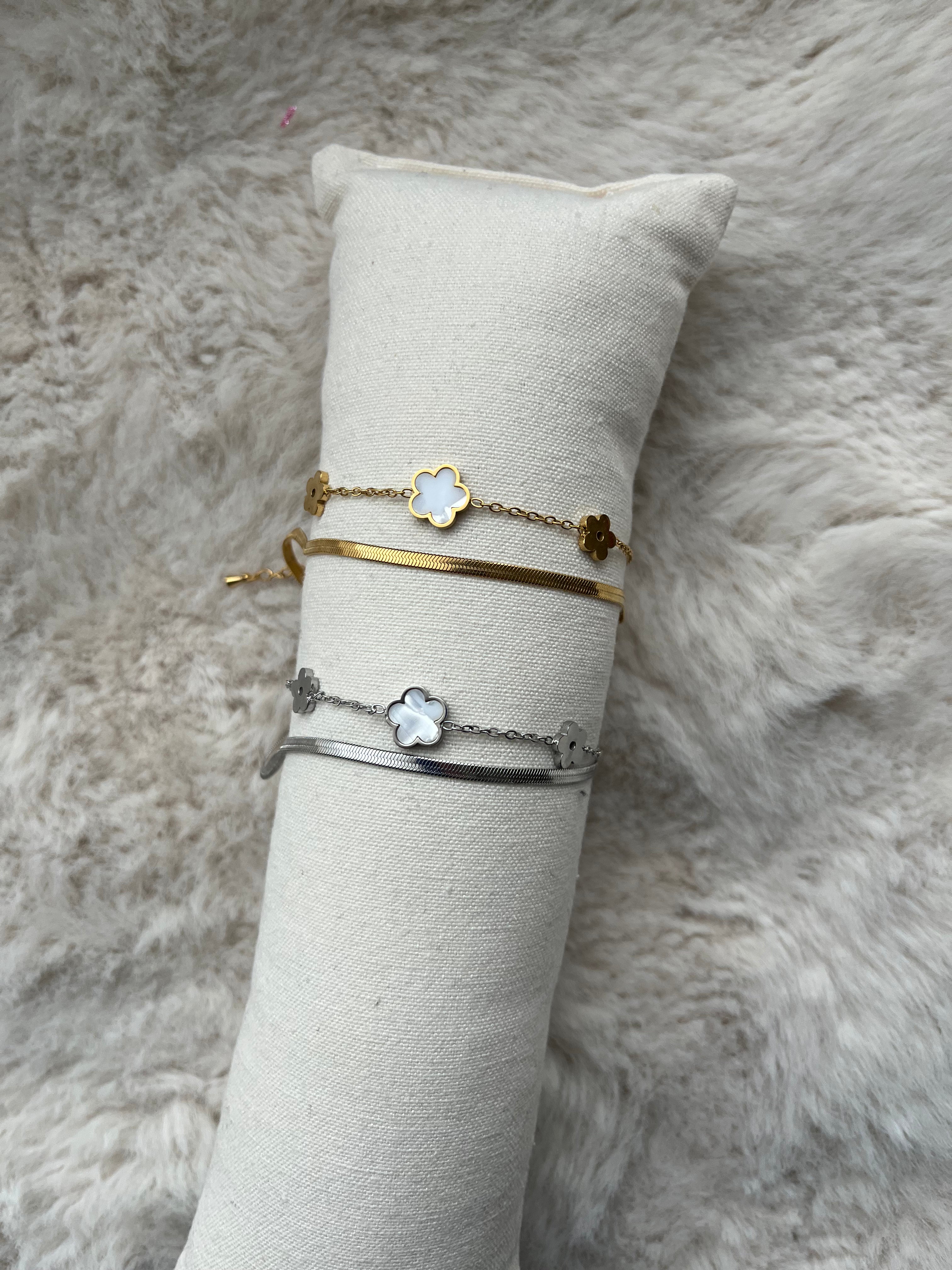 Bracelet de cheville ALYSSON acier inoxydable argenté ou doré