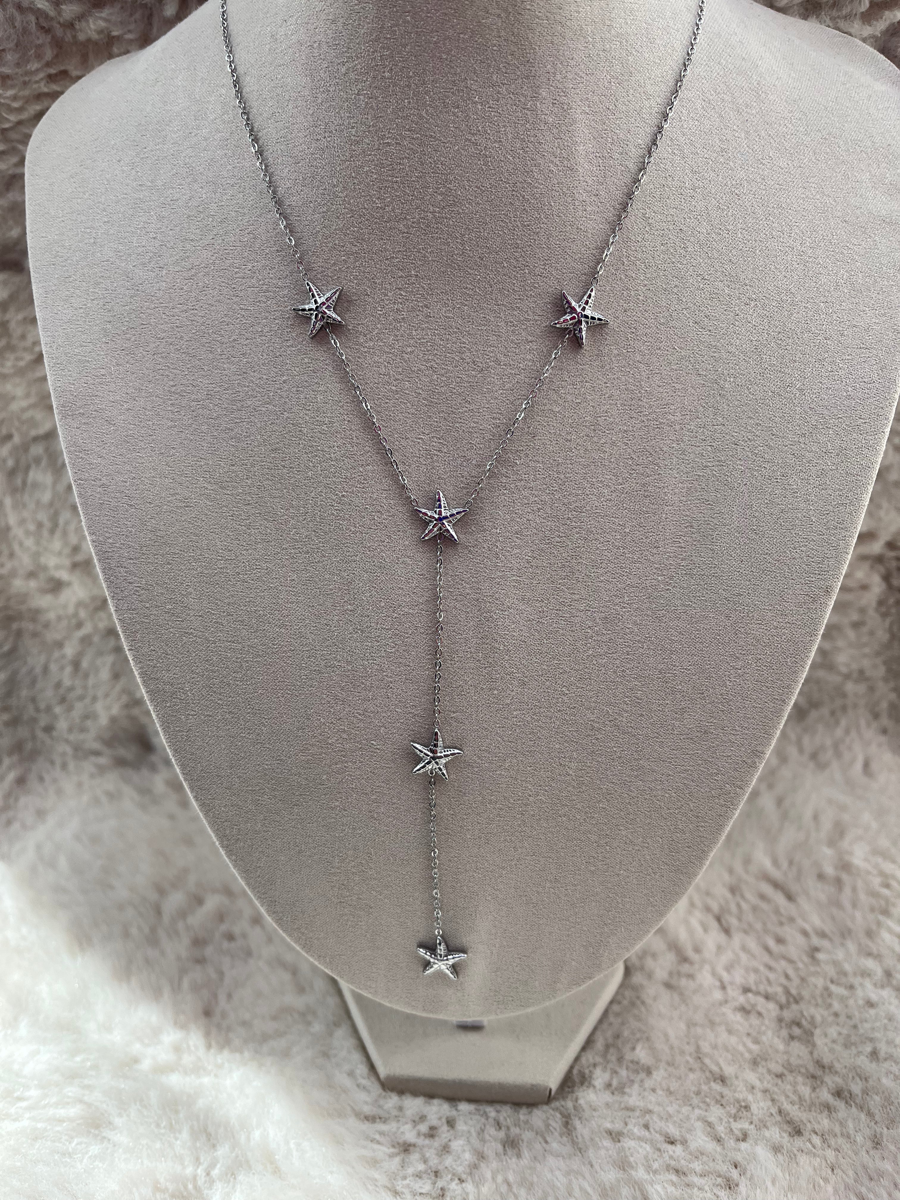 Collier Y AVIA acier inoxydable argenté ou doré