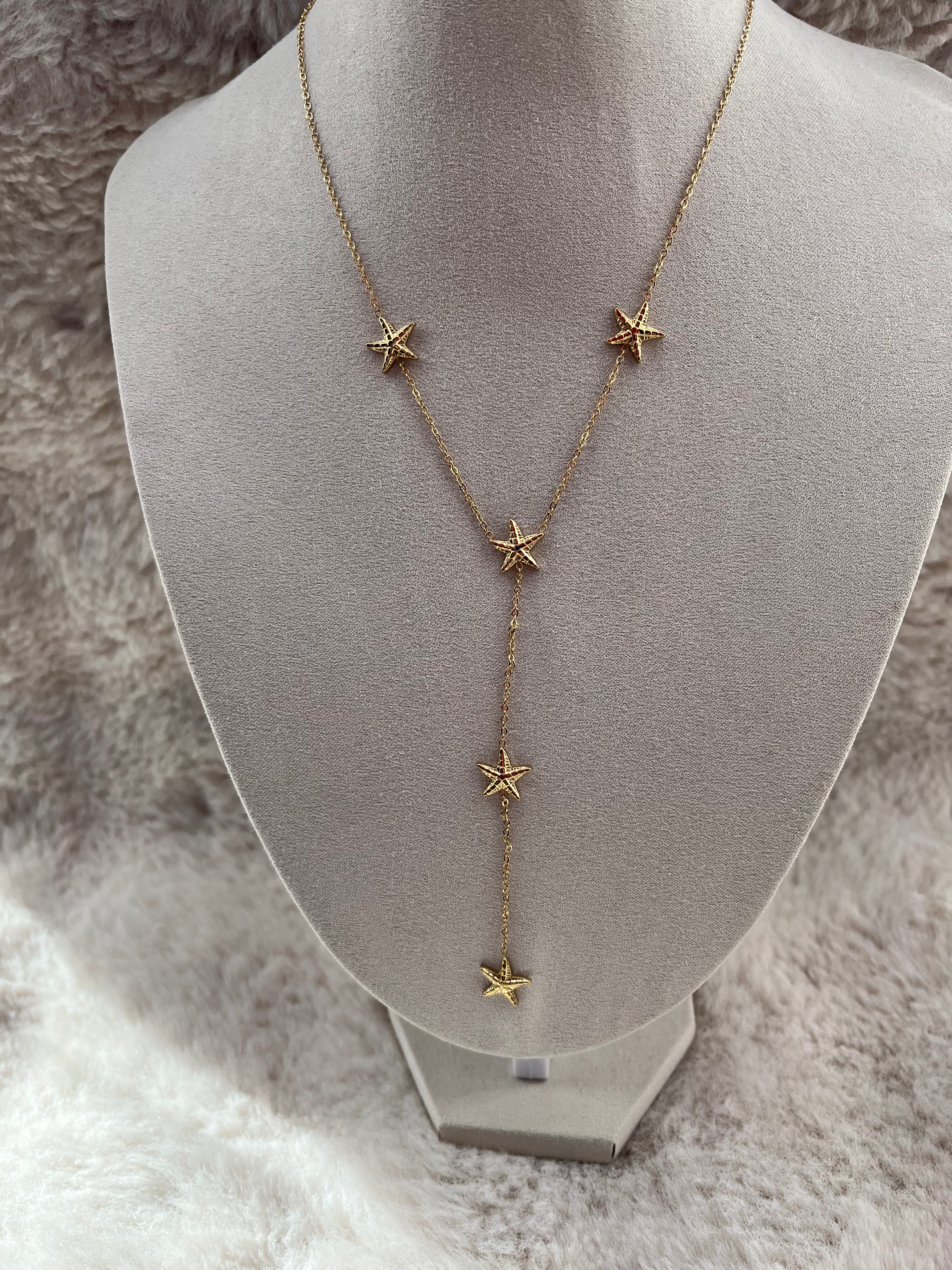 Collier Y AVIA acier inoxydable argenté ou doré
