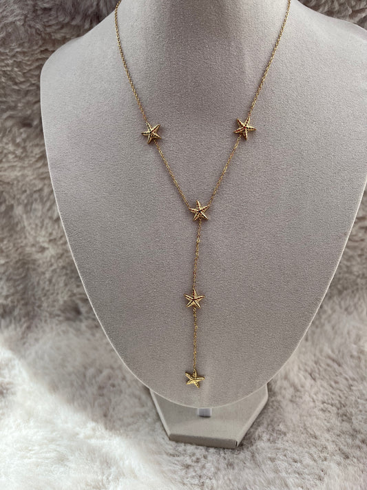 Collier Y AVIA acier inoxydable argenté ou doré