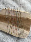 Collier chaîne de bille de couleurs ( choix de la couleur ) en acier inoxydable argenté ou doré