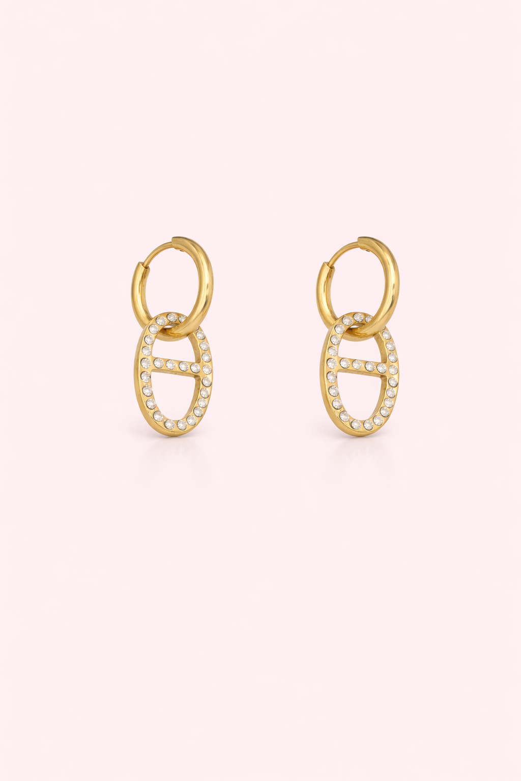 Boucles d’oreilles Elsa strass acier inoxydable argenté ou doré