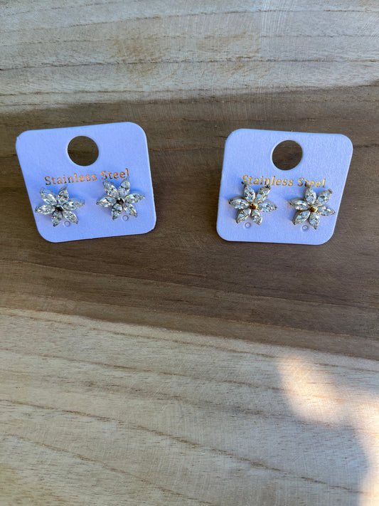 Boucles d’oreilles TOURNESOL acier inoxydable argenté ou doré