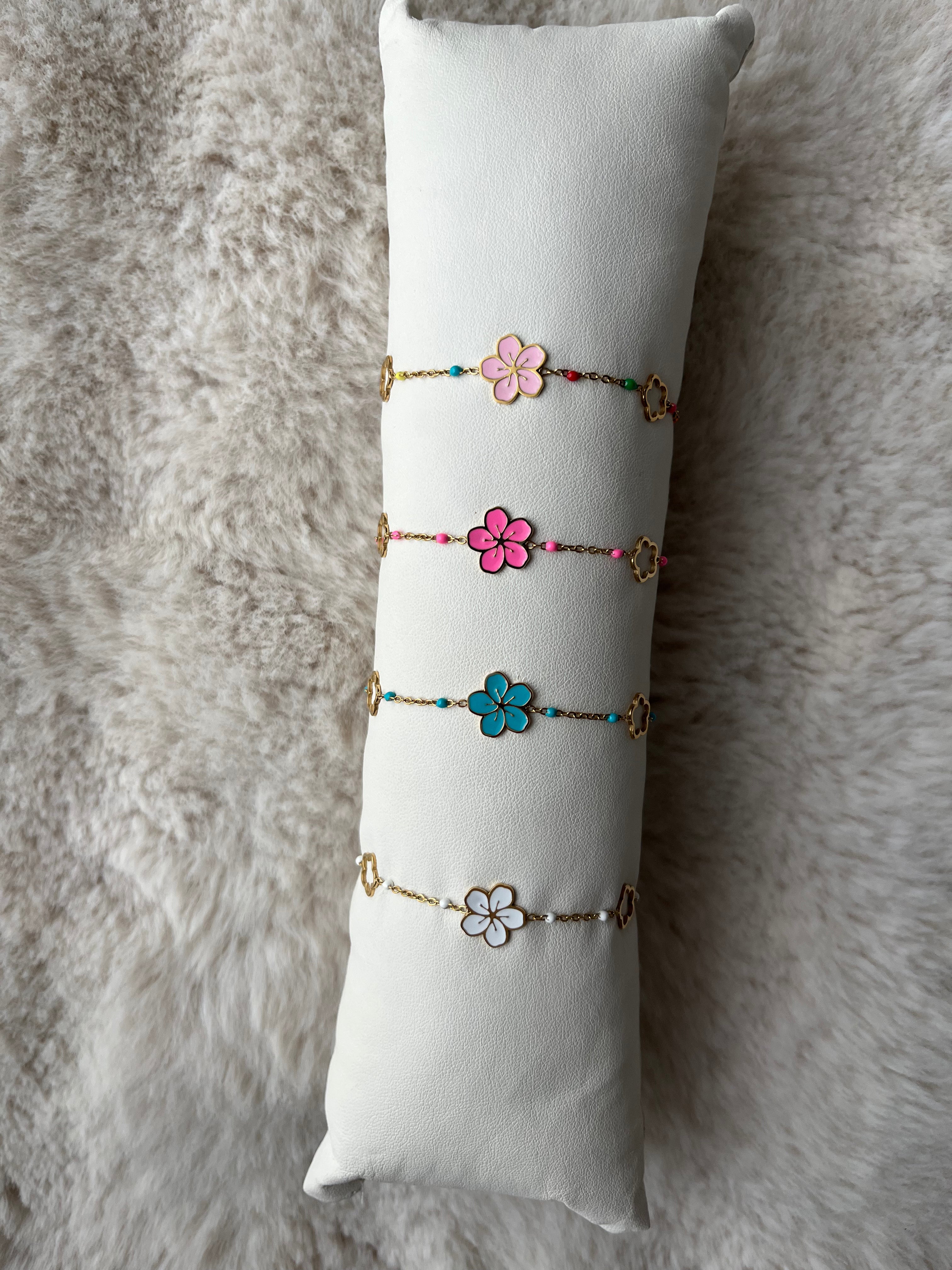 Bracelet ROSY acier inoxydable ( bleu, rose fluo. blanc, rose pâle )
