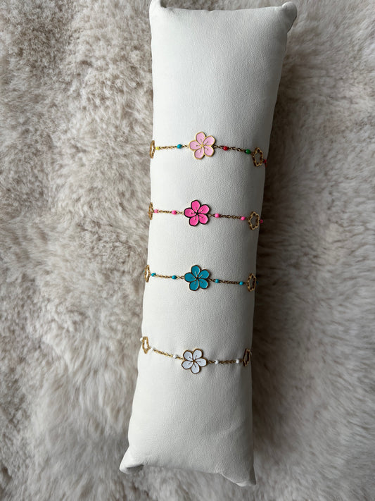 Bracelet ROSY acier inoxydable ( bleu, rose fluo. blanc, rose pâle )
