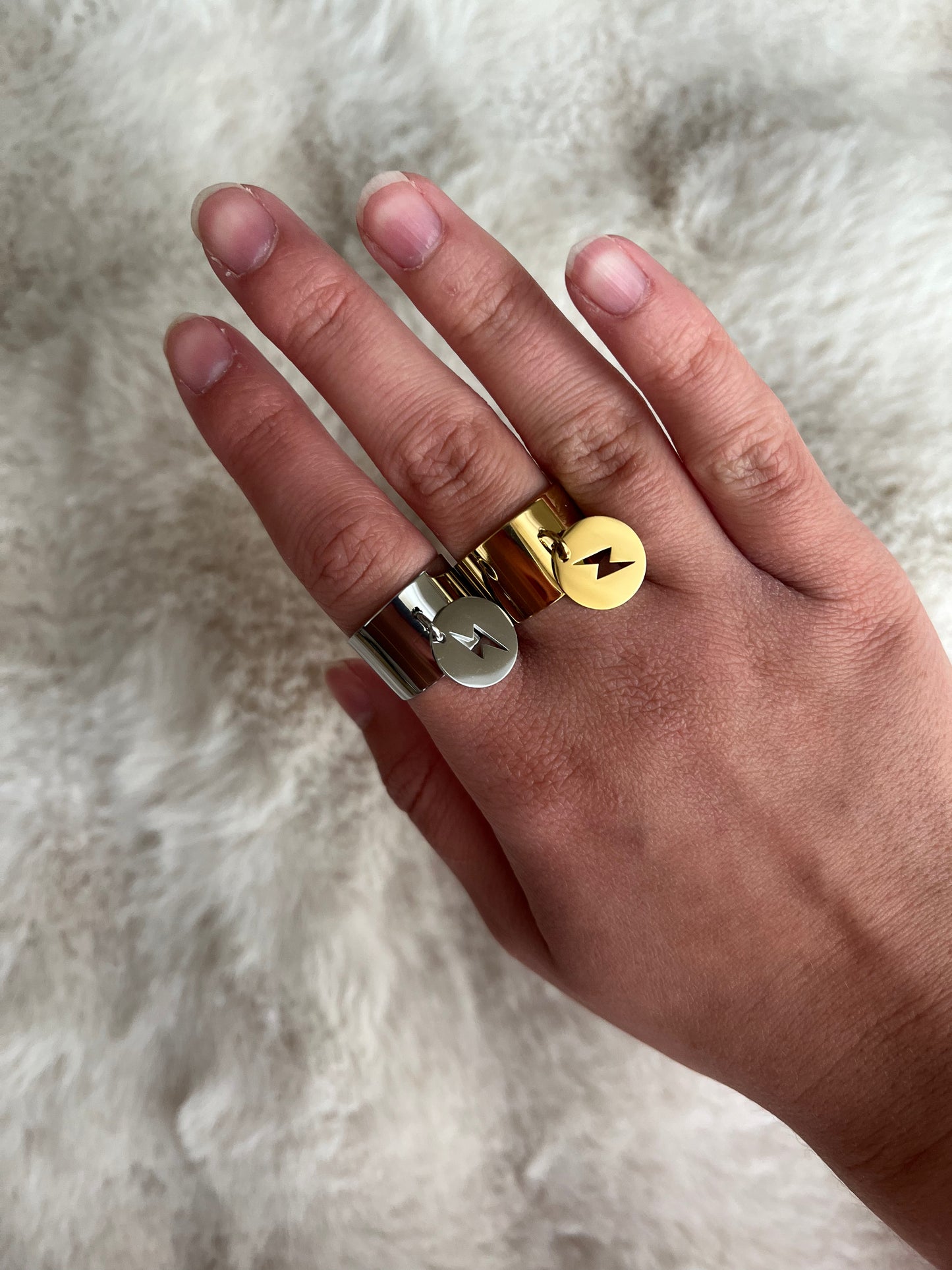 Bague ELLA en acier inoxydable doré et argenté