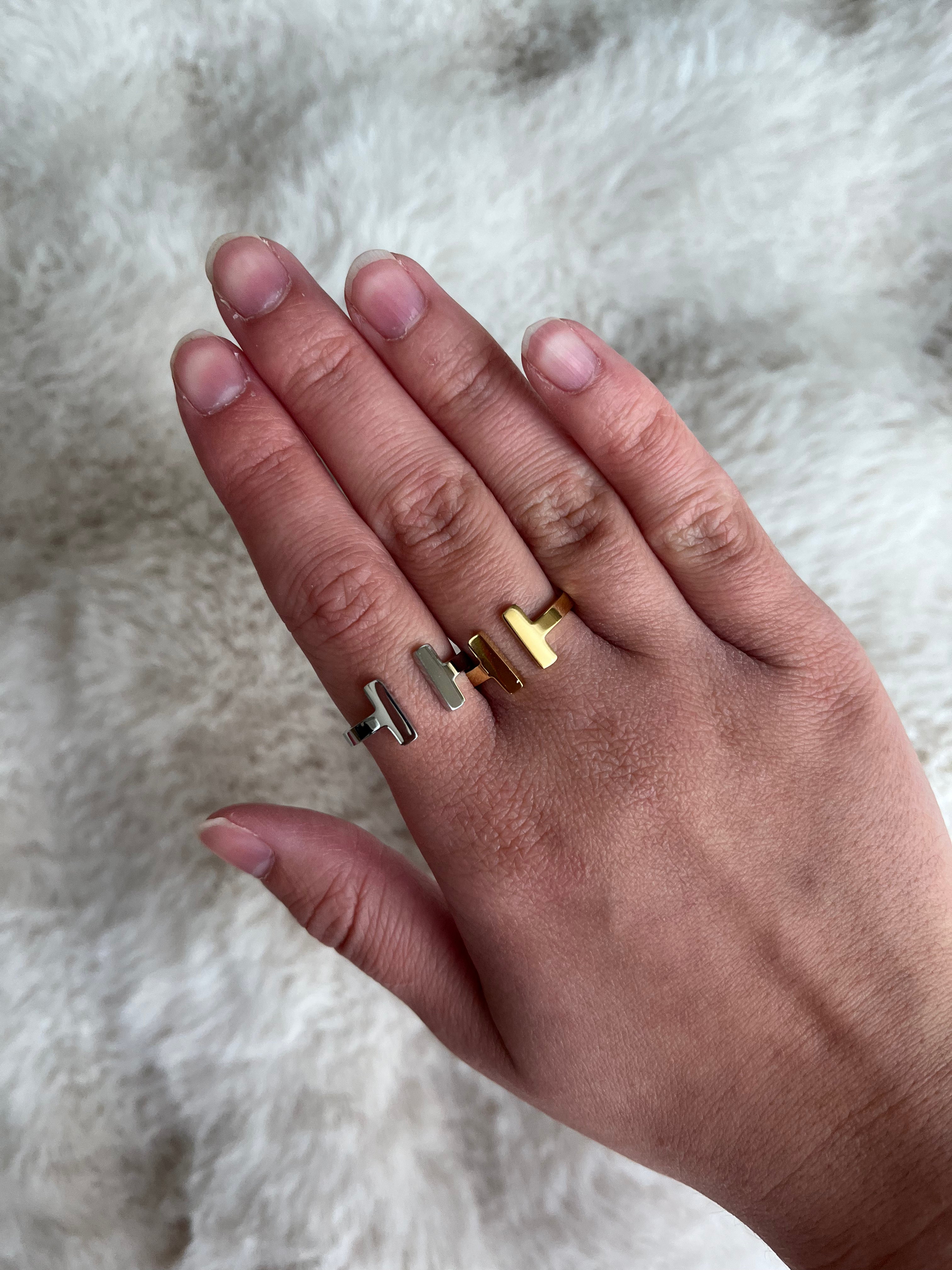 Bague LINA en acier inoxydable argenté ou doré