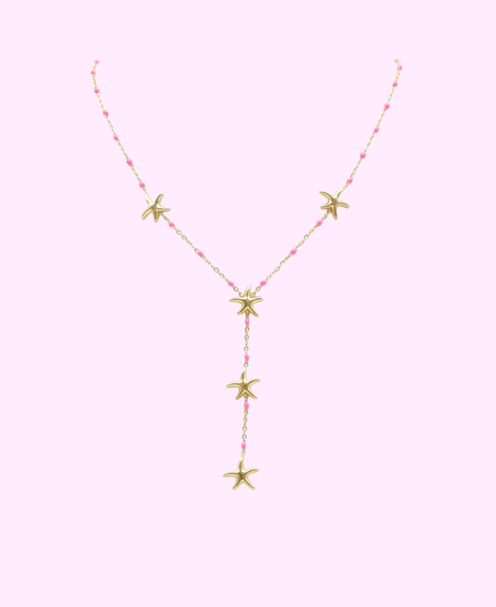 Collier Calista rose doré en acier inoxydable