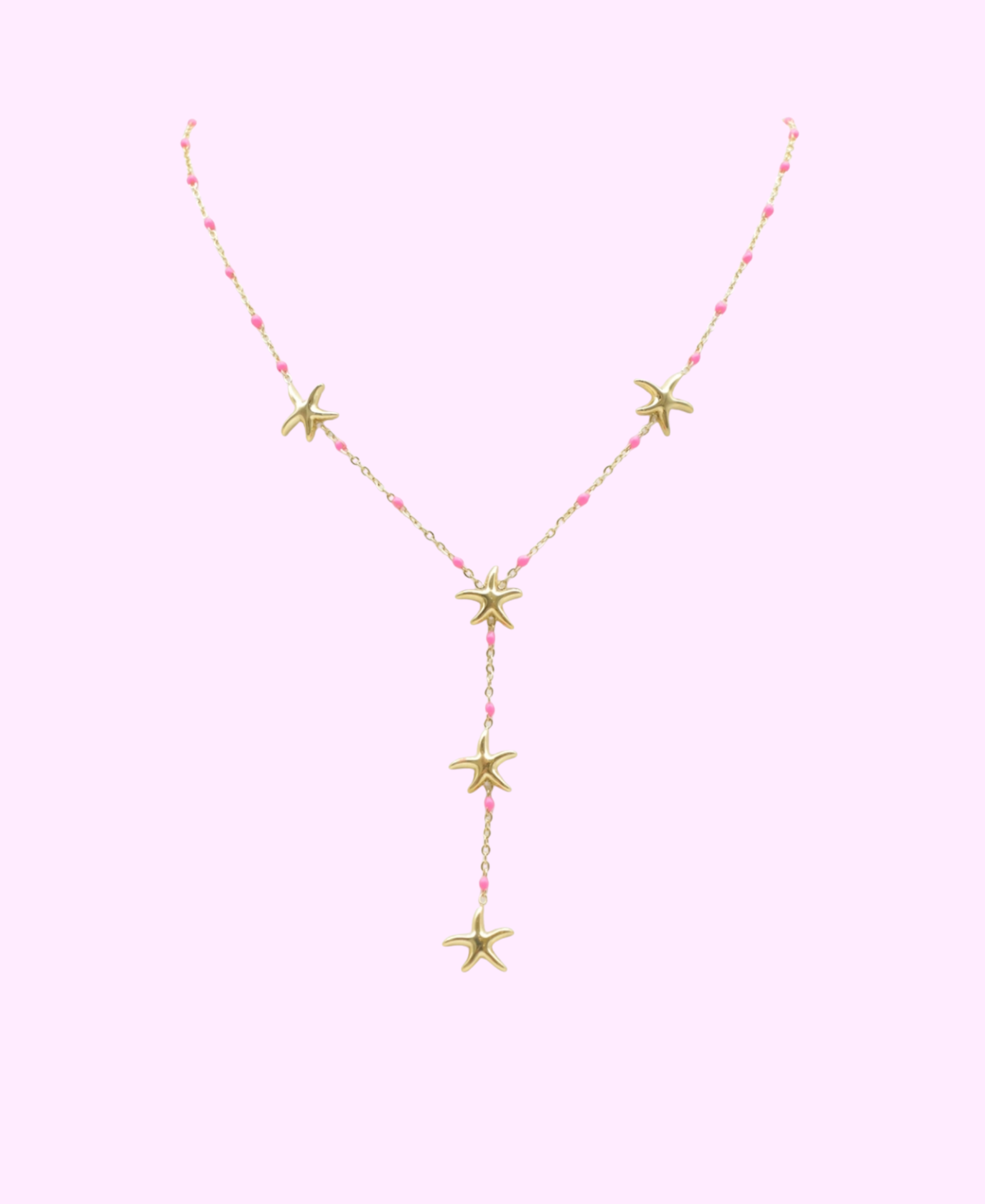 Collier Calista rose doré en acier inoxydable