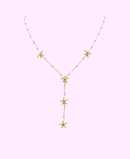Collier Calista rose doré en acier inoxydable