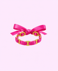 Jonc Elsa rose fushia/ rose clair acier inoxydable doré