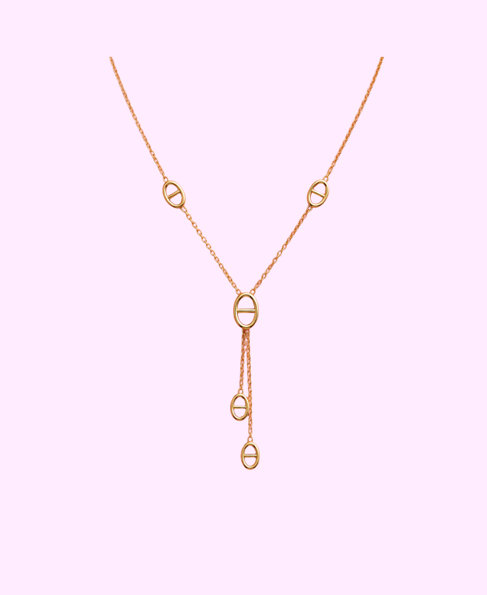 Collier Y Tiliana acier inoxydable argenté ou doré